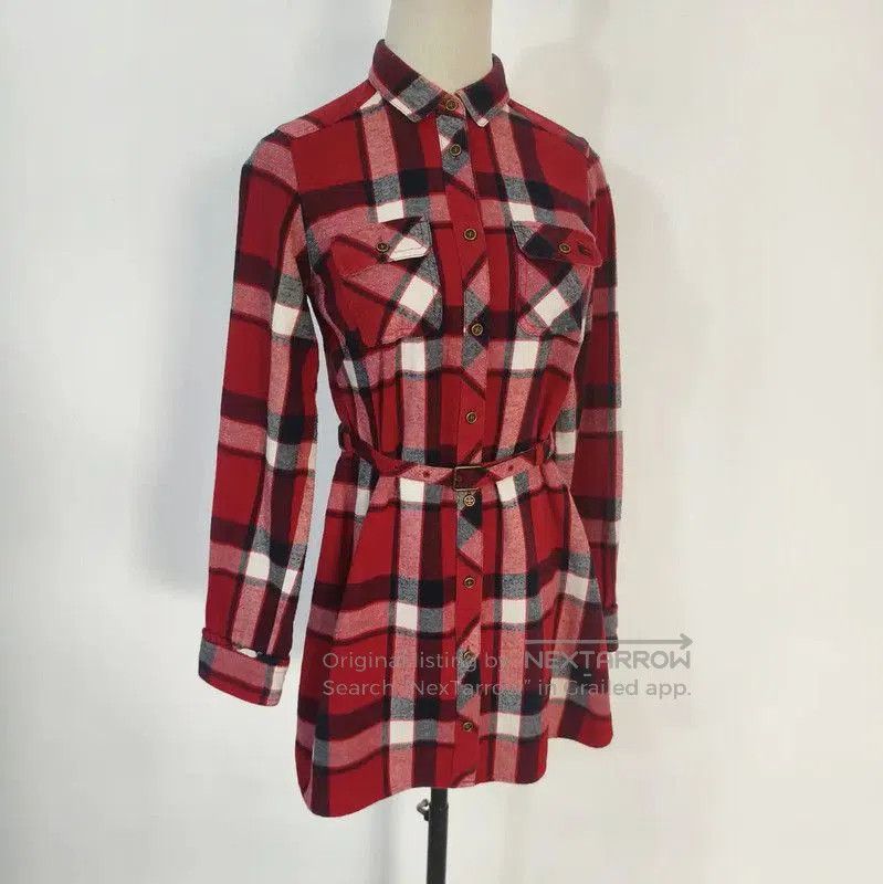 Burberry Burberry Red Cotton Check Long Sleeve Shirt. Size M / US 6-8 / IT 42-44 - 3 Thumbnail