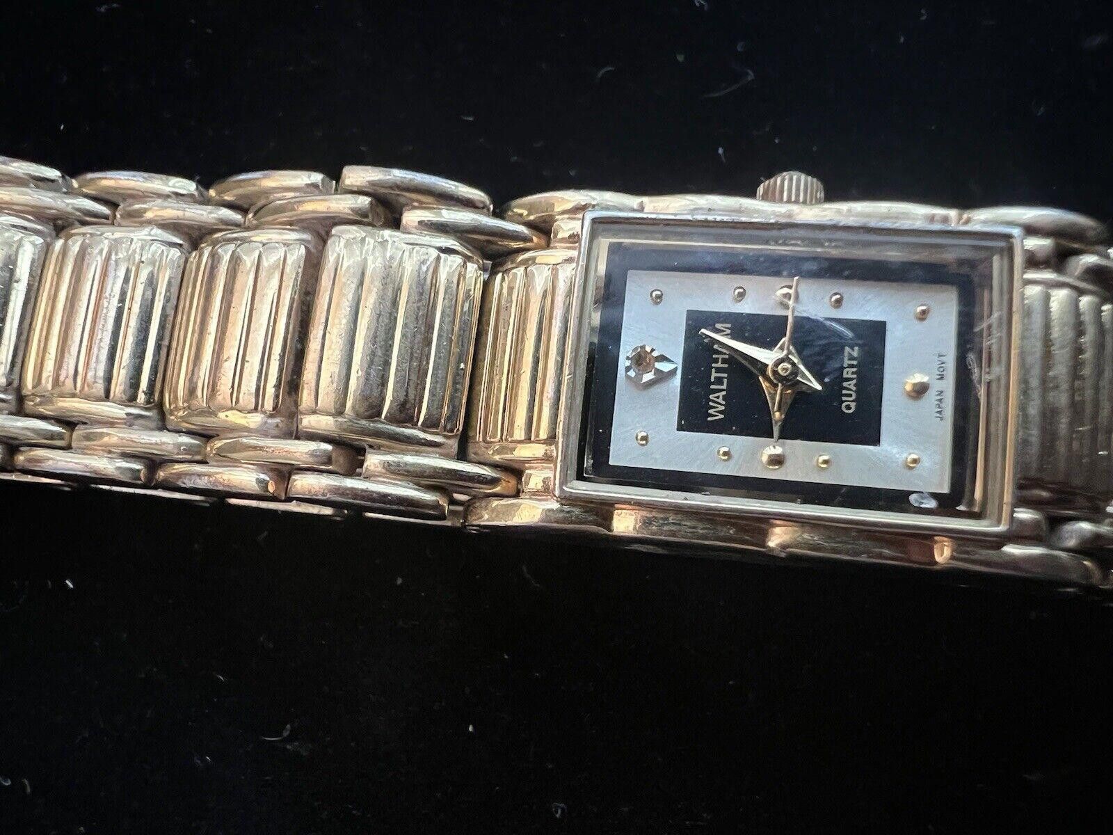 Designer Waltham Diamond Quartz Ladies Watch New Battery Size ONE SIZE - 3 Thumbnail