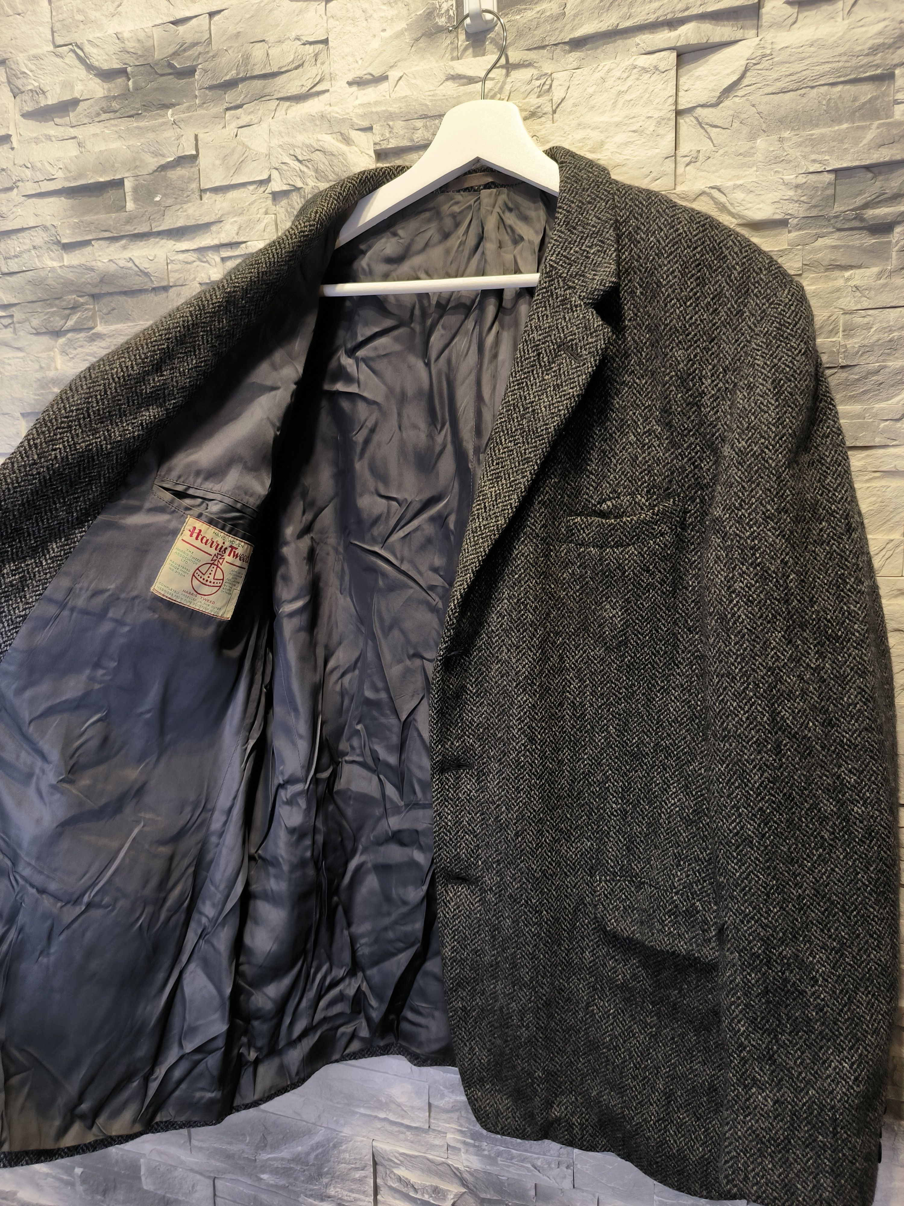 Harris Tweed × Vintage Vintage Schlasbergs Harris Tweed Jacket Suit 70s 60s Size 48L - 3 Thumbnail