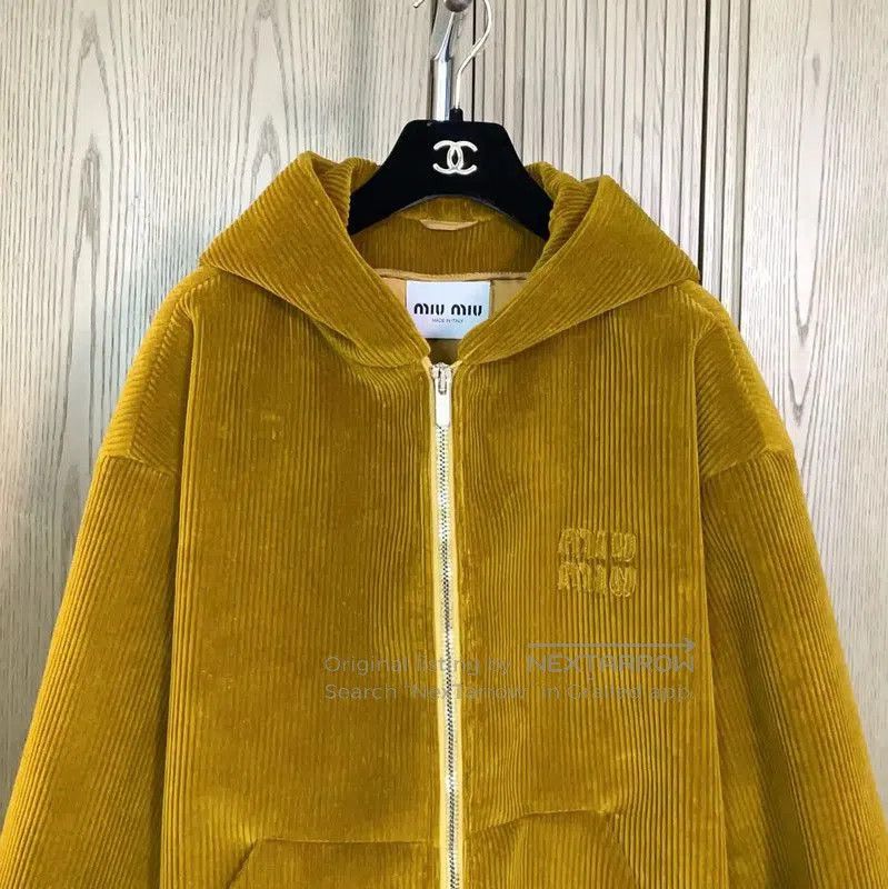 Miu Miu Miu Miu Mustard Yellow Cotton Jacket . Size M / US 6-8 / IT 42-44 - 2 Thumbnail