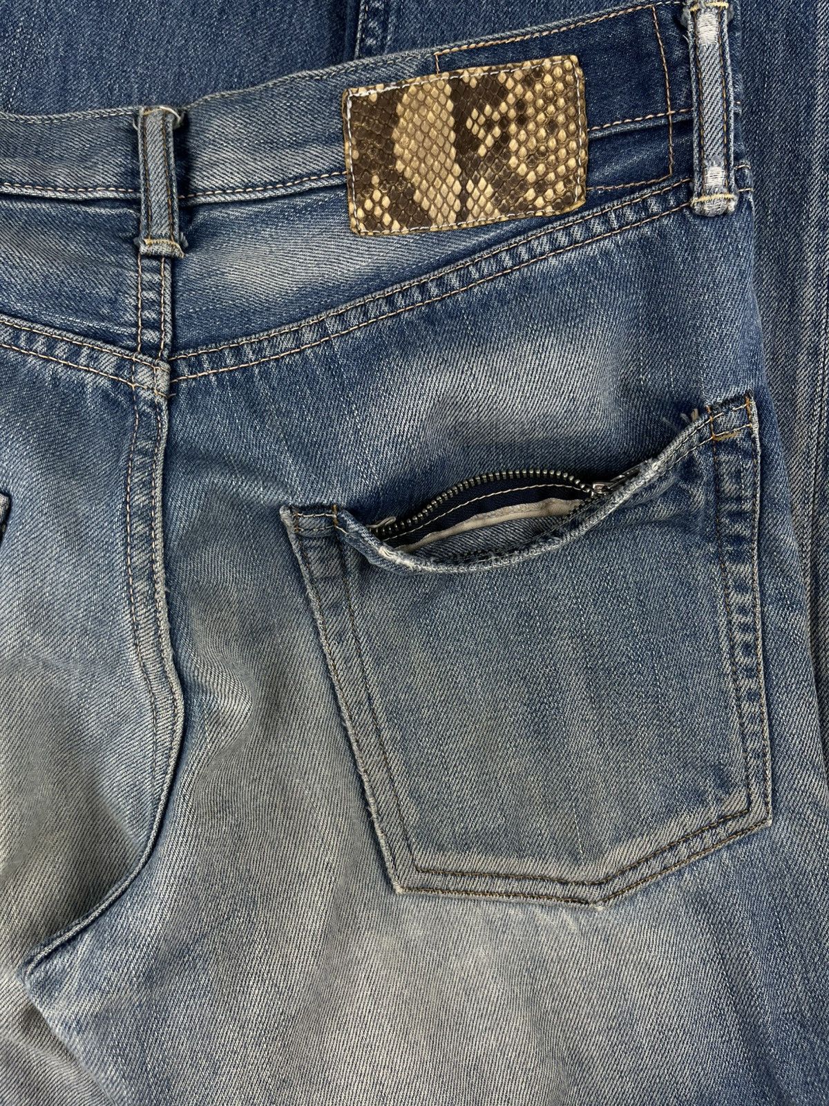 Visvim Visvim Fluxus 02C2 Snake Leather Indigo Denim Jeans Serge De Size US 30 / EU 46 - 5 Thumbnail