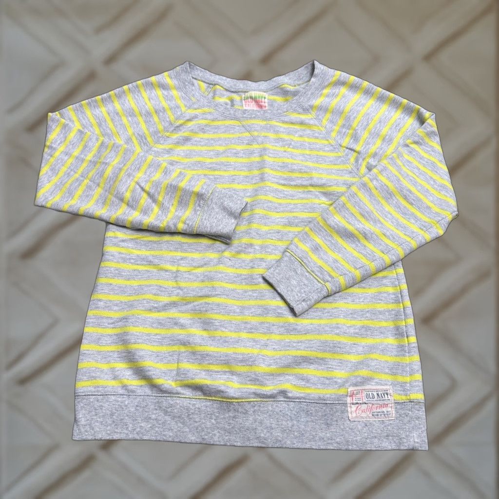Old Navy Old Navy Sweatshirt Womens Medium Gray Yellow Raglan Round Neck Pullover Casual Size M / US 6-8 / IT 42-44 - 1 Thumbnail