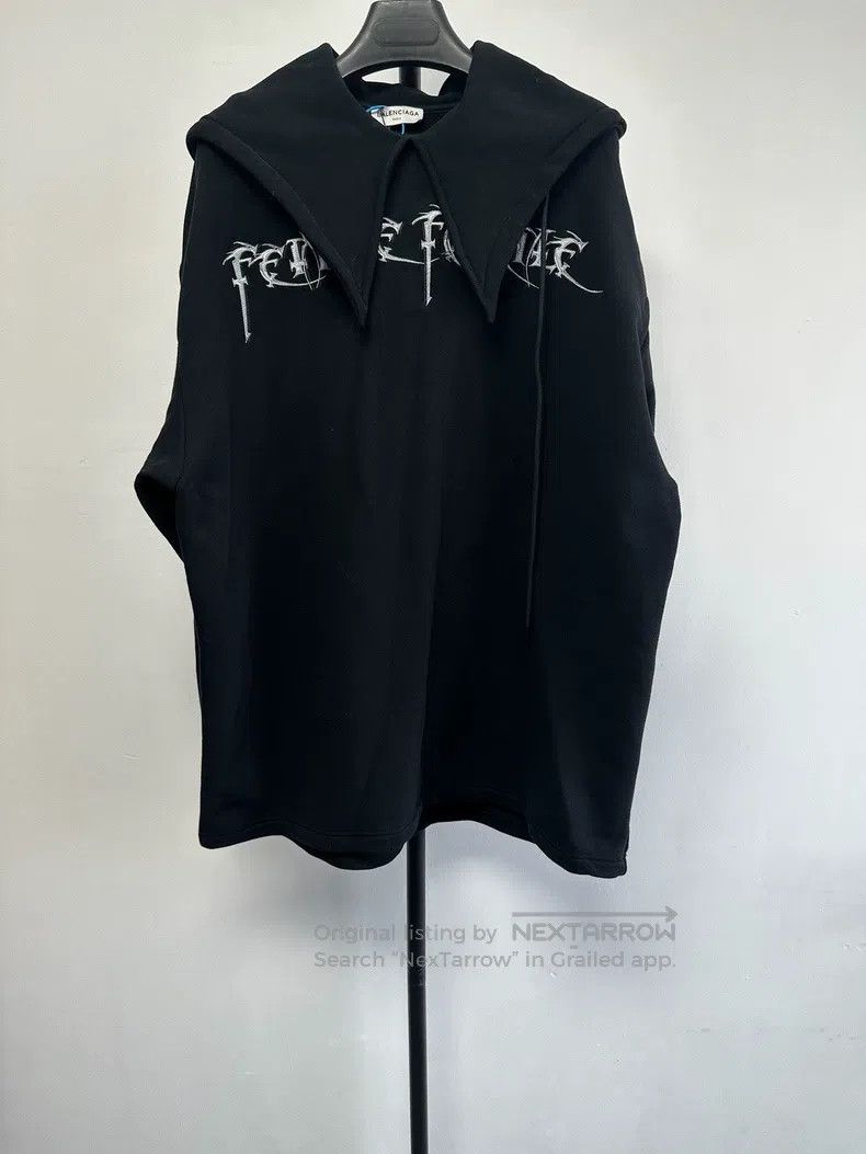 Other Balenciaga Letter Embroidered Hooded Long Sleeve Sweatshir Size US XL / EU 56 / 4 - 1 Thumbnail