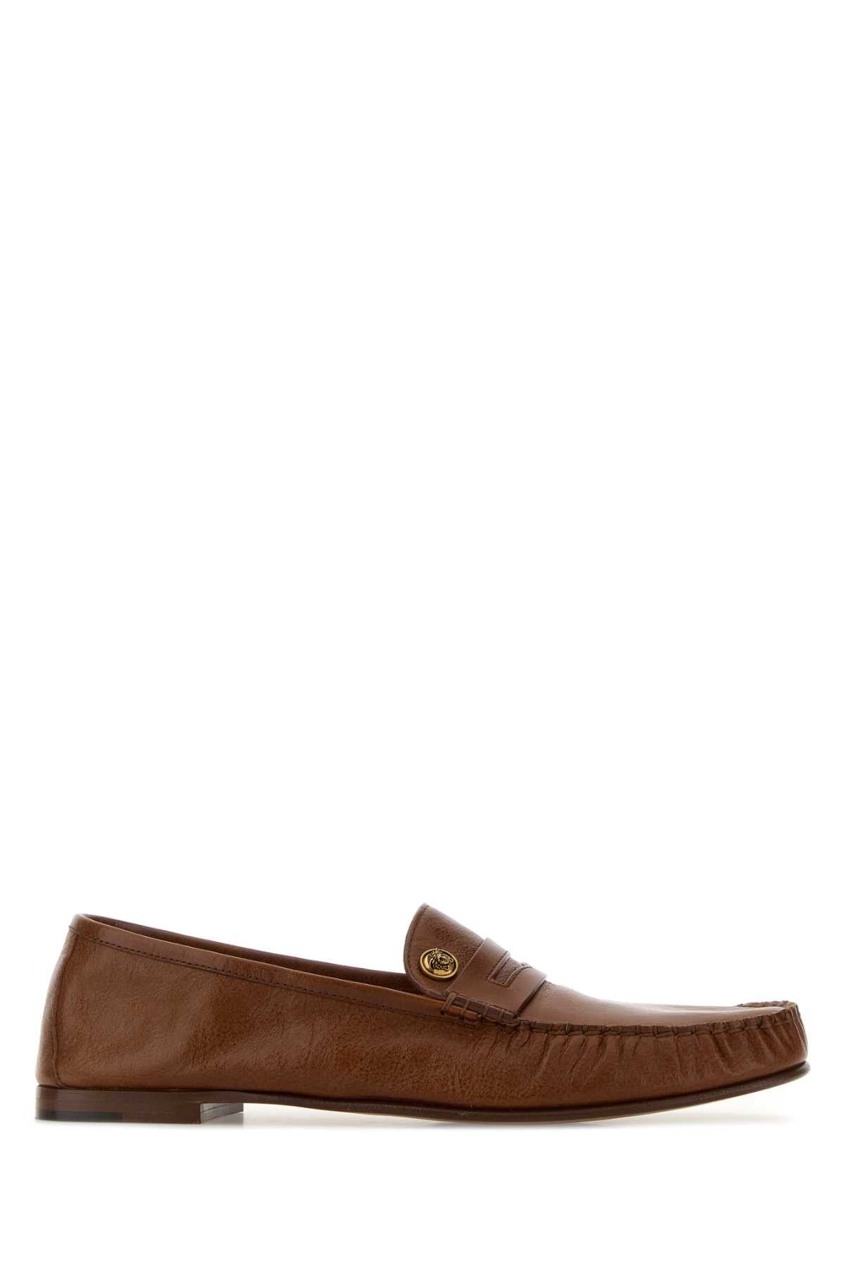Versace Caramel Leather Loafers Size US 10 / EU 43 - 1 Thumbnail