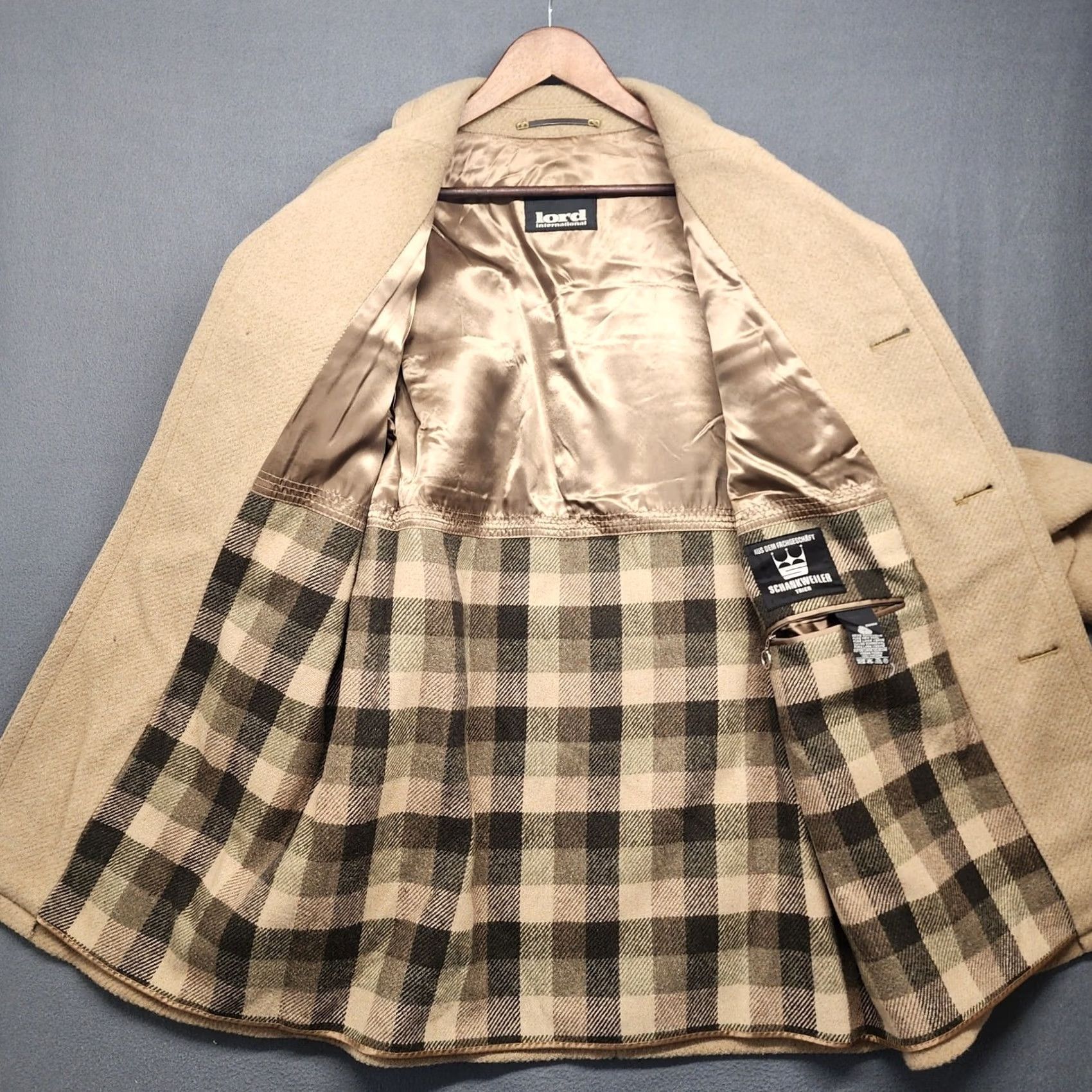 Vintage VINTAGE Lord International Coat Mens Large Beige Camel 100% Wool Overcoat German Mens Size US L / EU 52-54 / 3 - 3 Thumbnail