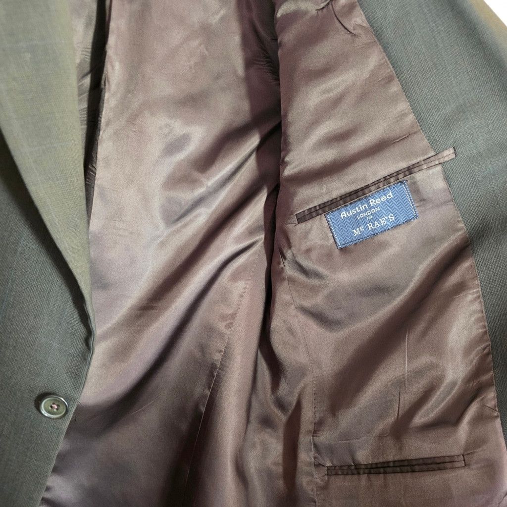 Austin Reed Vintage Austin Reed London Men’s Prom Brown Windowpane 2 Pie Size 44R - 8 Thumbnail