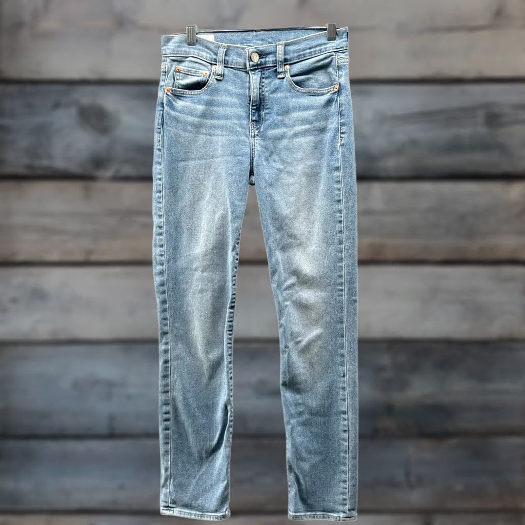 Gap Gap Classic Straight Mid Rise Jeans Womens 4 / 27 Blue Medium Wash Stretch Size 27" / US 4 / IT 40 - 1 Thumbnail