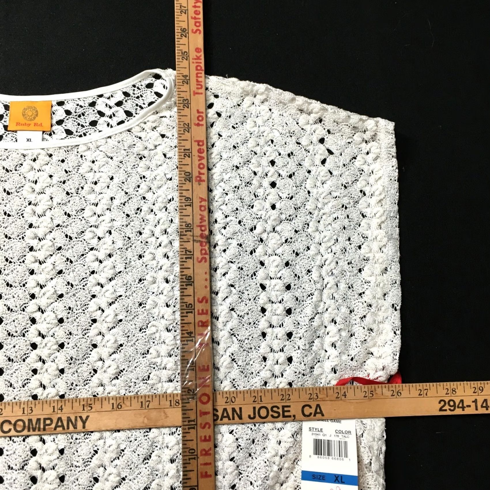 Vintage Ruby Rd. Shirt Women’s XL White Lace Shell Blouse Top Pullover Sleeveless Square Neck Round Neck Bell Sleeve Size XL / US 12-14 / IT 48-50 - 4 Thumbnail