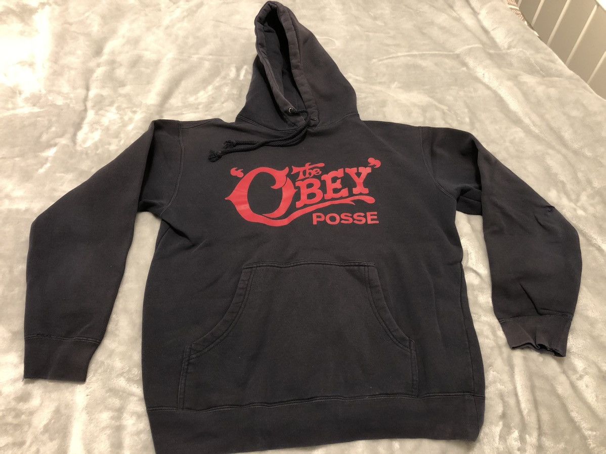 Rare!!! Vintage OBEY Posse spellout Big Logo Hoodie Jacket pullover Crewneck selling Zipper Sweater Nice Color