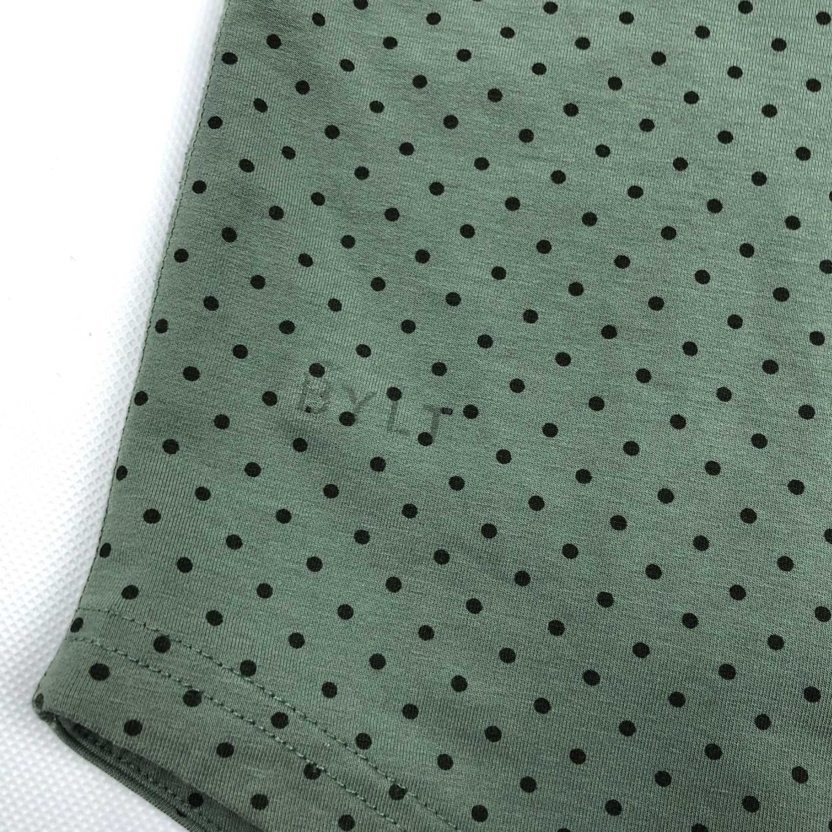 Vintage BYLT Basics Polo Shirt M Short Sleeve Drop Cut Sage Green Polka Dot Button Mens Polo Shirt Casual Golf Activewear bylt Size US M / EU 48-50 / 2 - 3 Thumbnail