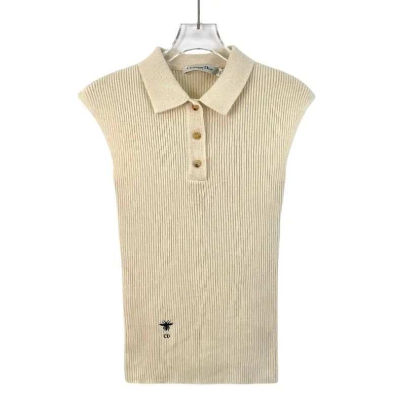 Dior Dior Beige Cashmere Sleeveless Sweater 0089 Size XXS / US 00 / IT 34 - 1 Thumbnail
