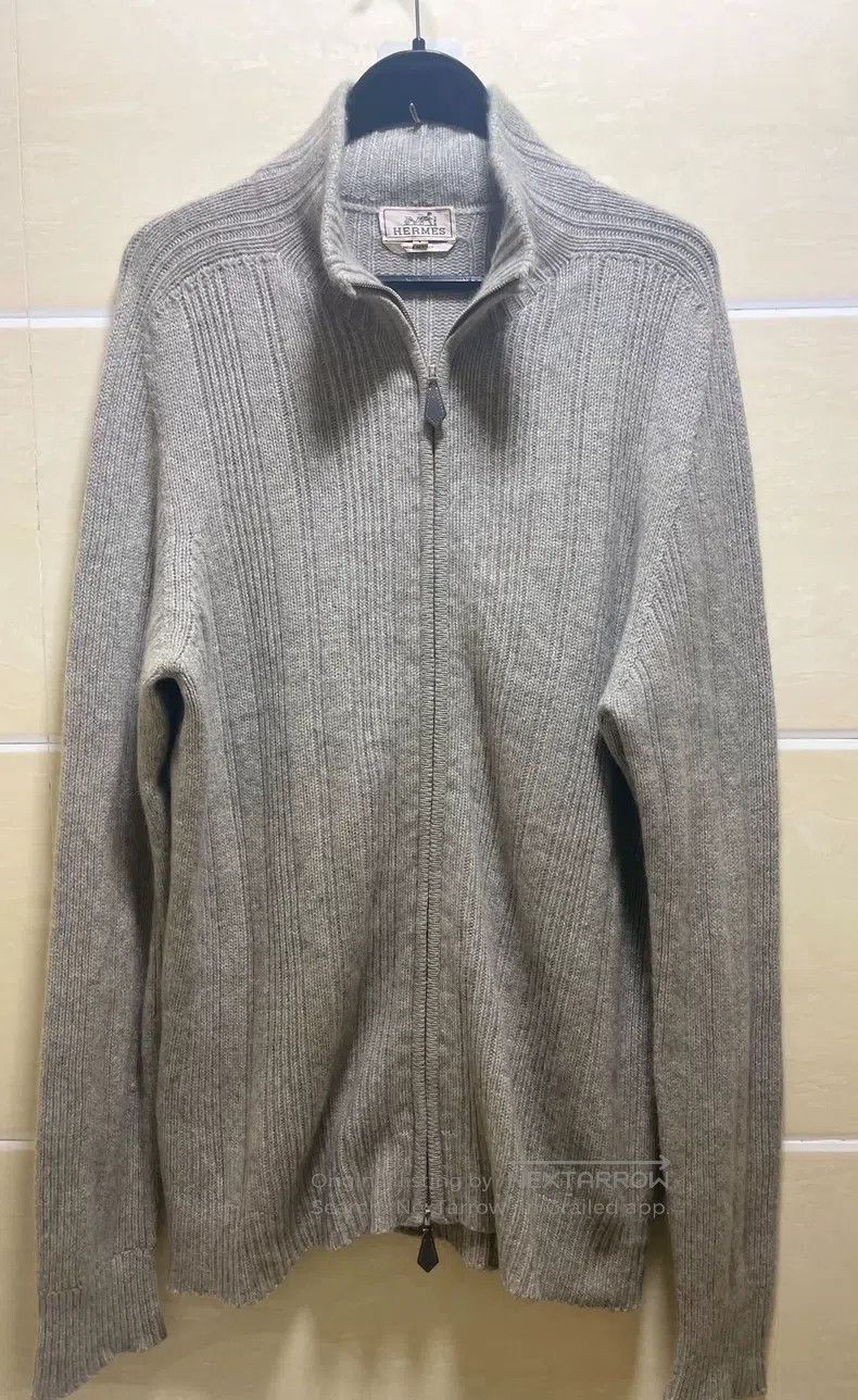 Hermes Hermes Knitted cashmere sweater/cardigan with zipper Size US L / EU 52-54 / 3 - 1 Thumbnail