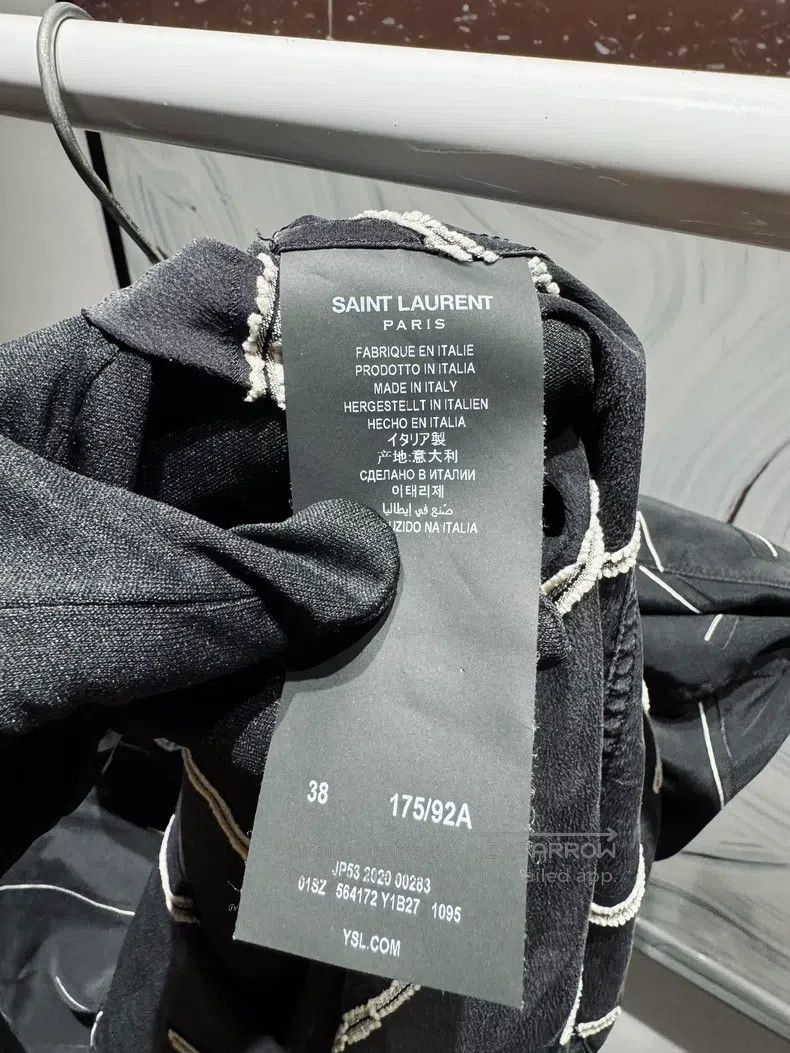 Saint Laurent Paris Saint Laurent Paris Mulberry Silk Striped Shirt Size XS / US 0-2 / IT 36-38 - 5 Thumbnail