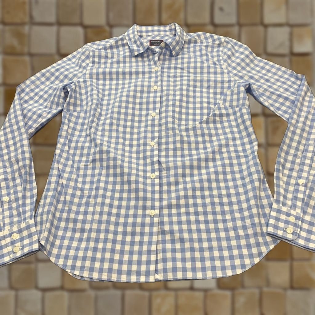 UNTUCKit UNTUCKit Shirt Womens Size 2 Button Up Long Sleeve Blue White Checkered Size XS / US 0-2 / IT 36-38 - 1 Thumbnail