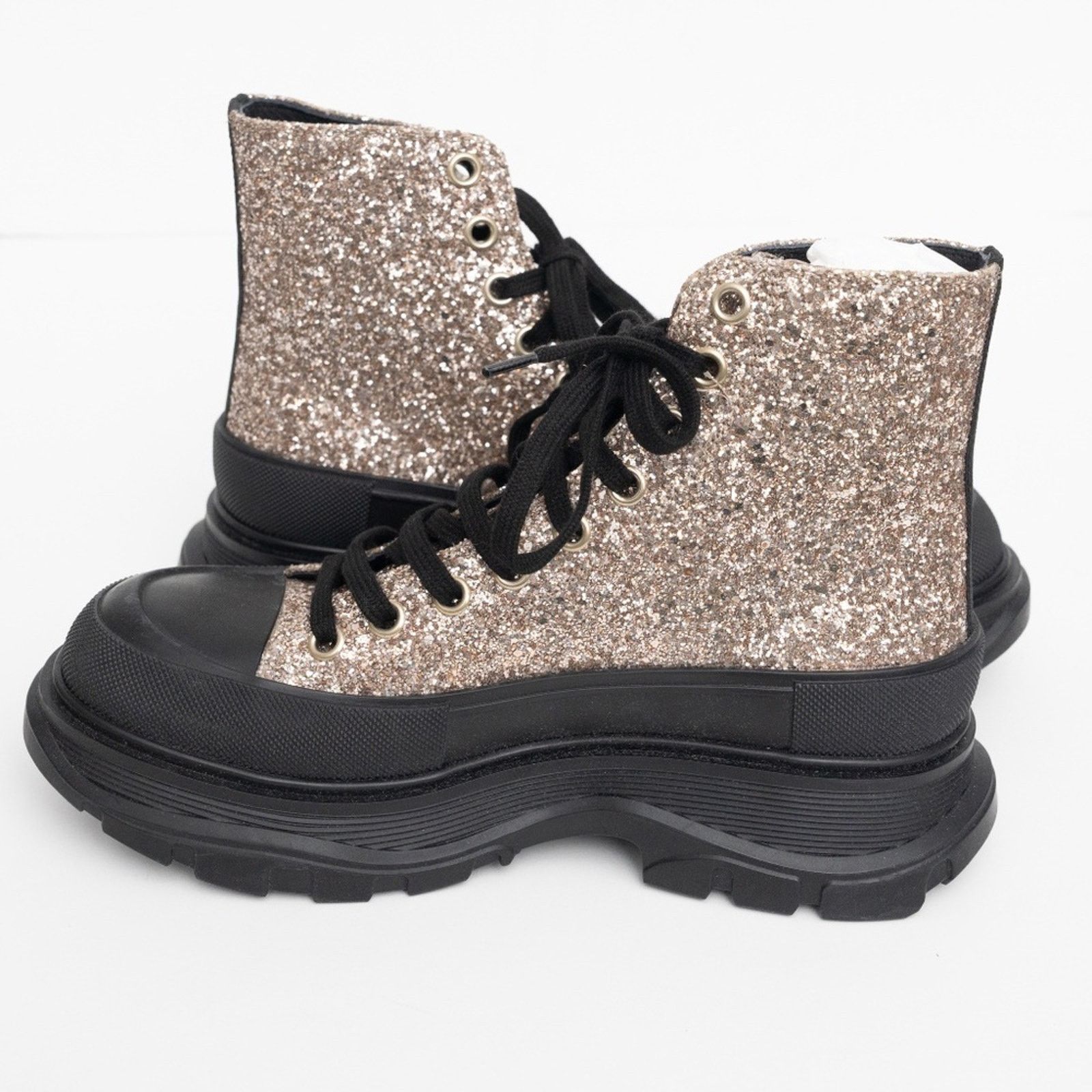 Alexander McQueen Alexander McQueen. Gitter Lug Sole Combat Boots. Size US 9 / IT 39 - 14 Thumbnail