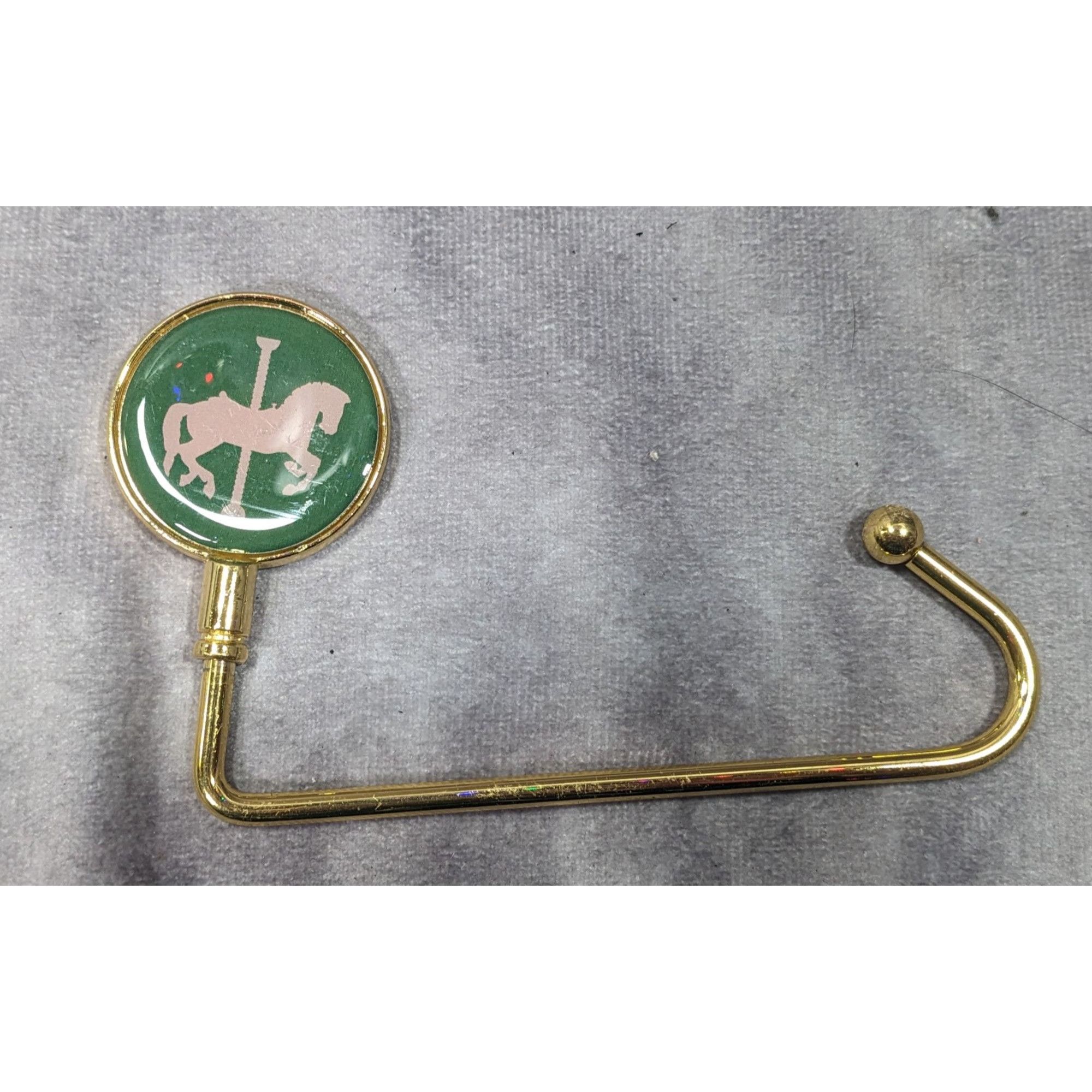 Other Whimsical Carousel Horse Green And Gold Tone Purse Hanger Size ONE SIZE - 3 Thumbnail
