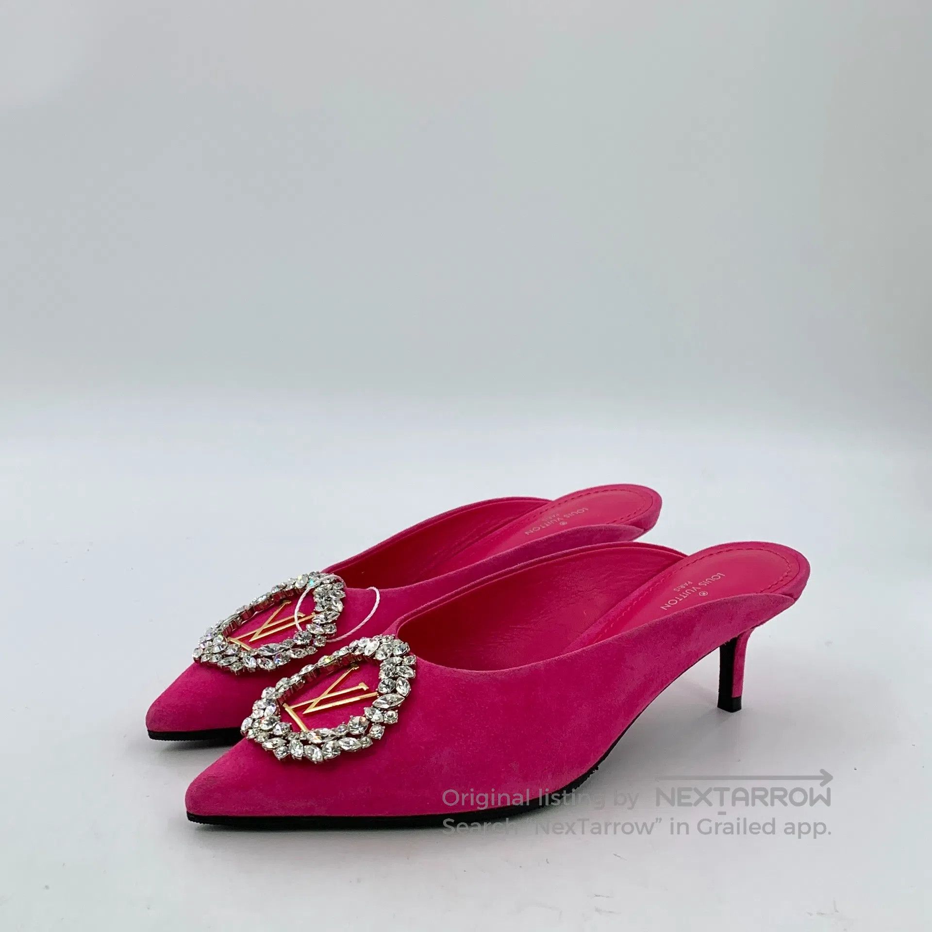 Louis Vuitton Louis Vuitton Pink pointed toe studded logo design stilett Size US 4.5 / IT 34.5 - 1 Thumbnail