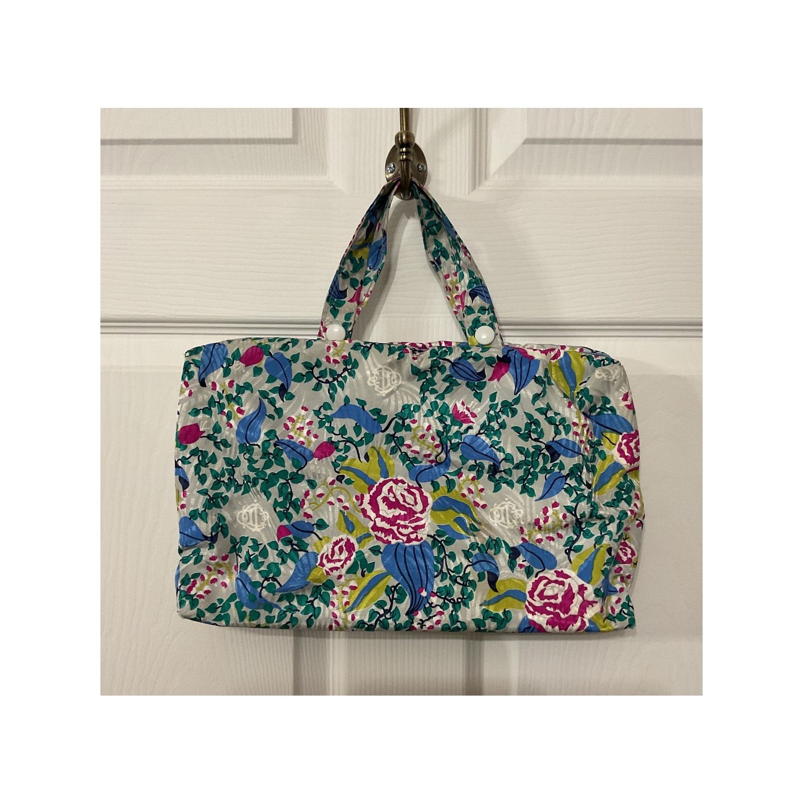 Christian Dior Monsieur Vtg Christian Dior 2 Handle Floral Cosmetic Bag Travel Case Size ONE SIZE - 1 Thumbnail