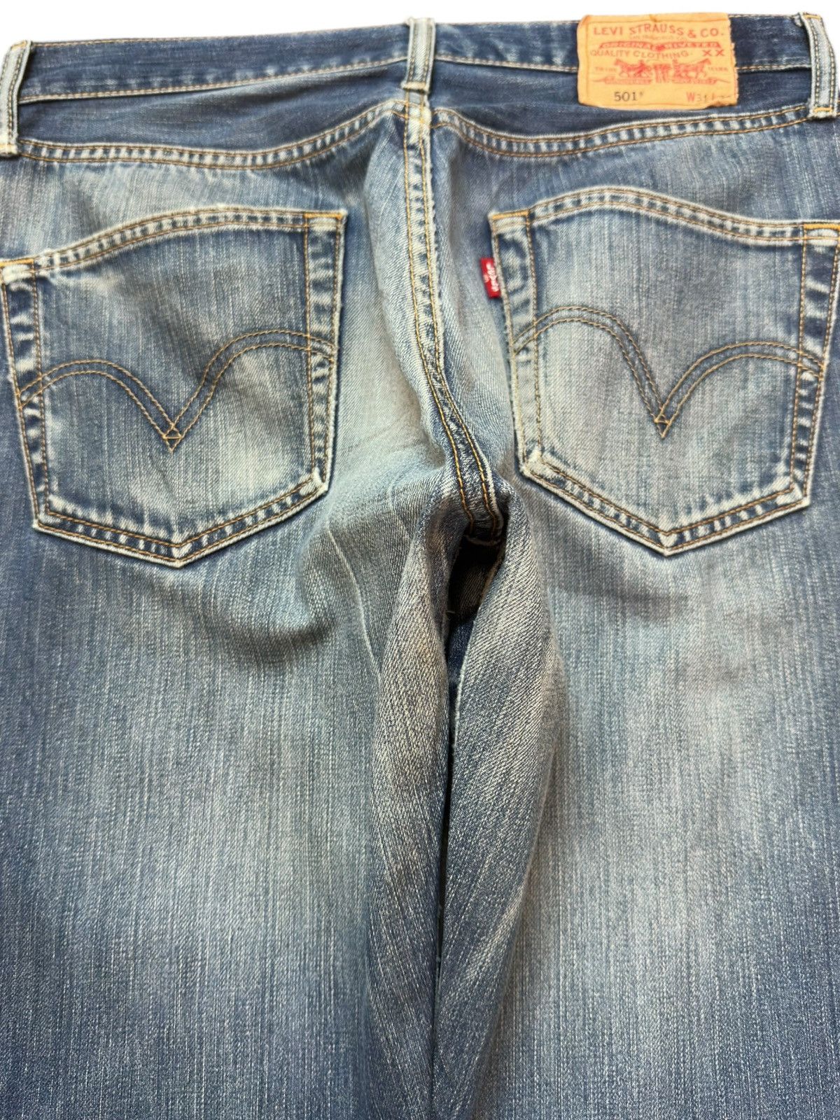 Levi's Vintage Clothing Vintage Levi’s 501 Faded Whiskers Distressed Denim Size US 30 / EU 46 - 5 Thumbnail