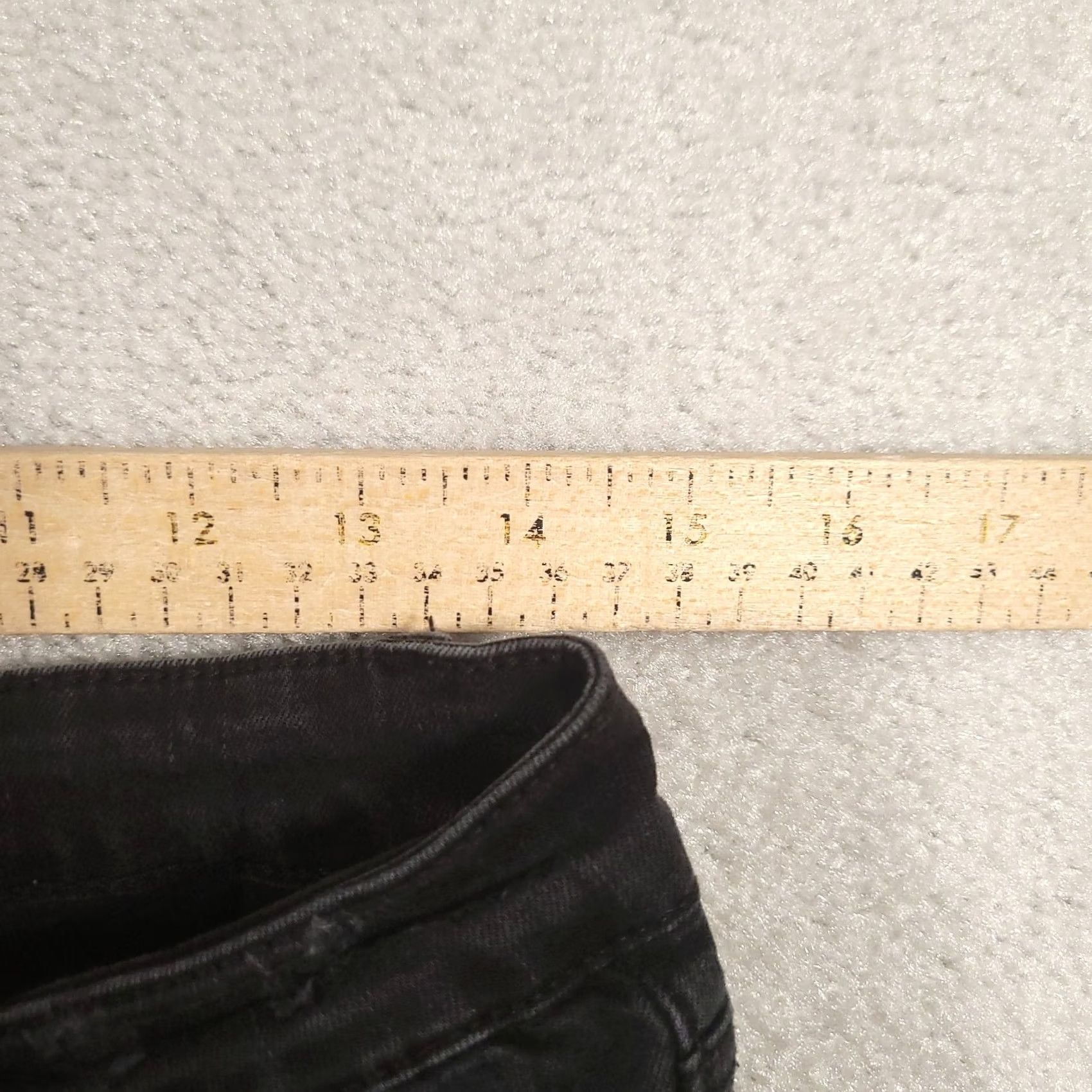 Vintage VINTAGE? No. Kancan Jeans Womens Juniors 11/29 Black Skinny Distressed Fringe Hem Ankle Jeans Size 32" / US 10 / IT 46 - 3 Thumbnail