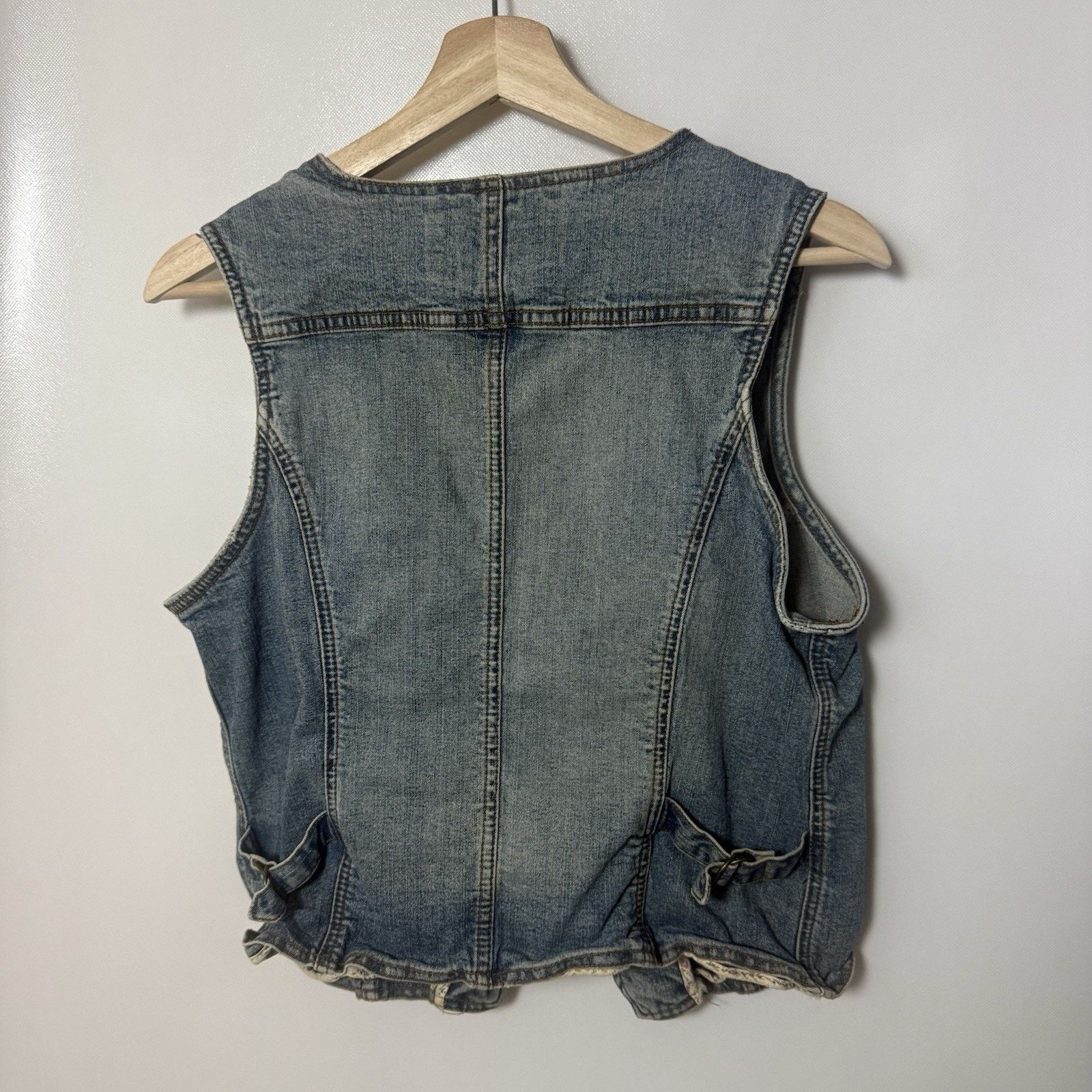 Other Y2K Younique Denim Vest Boho Hippie Grunge Western Biker Size L / US 10 / IT 46 - 2 Thumbnail