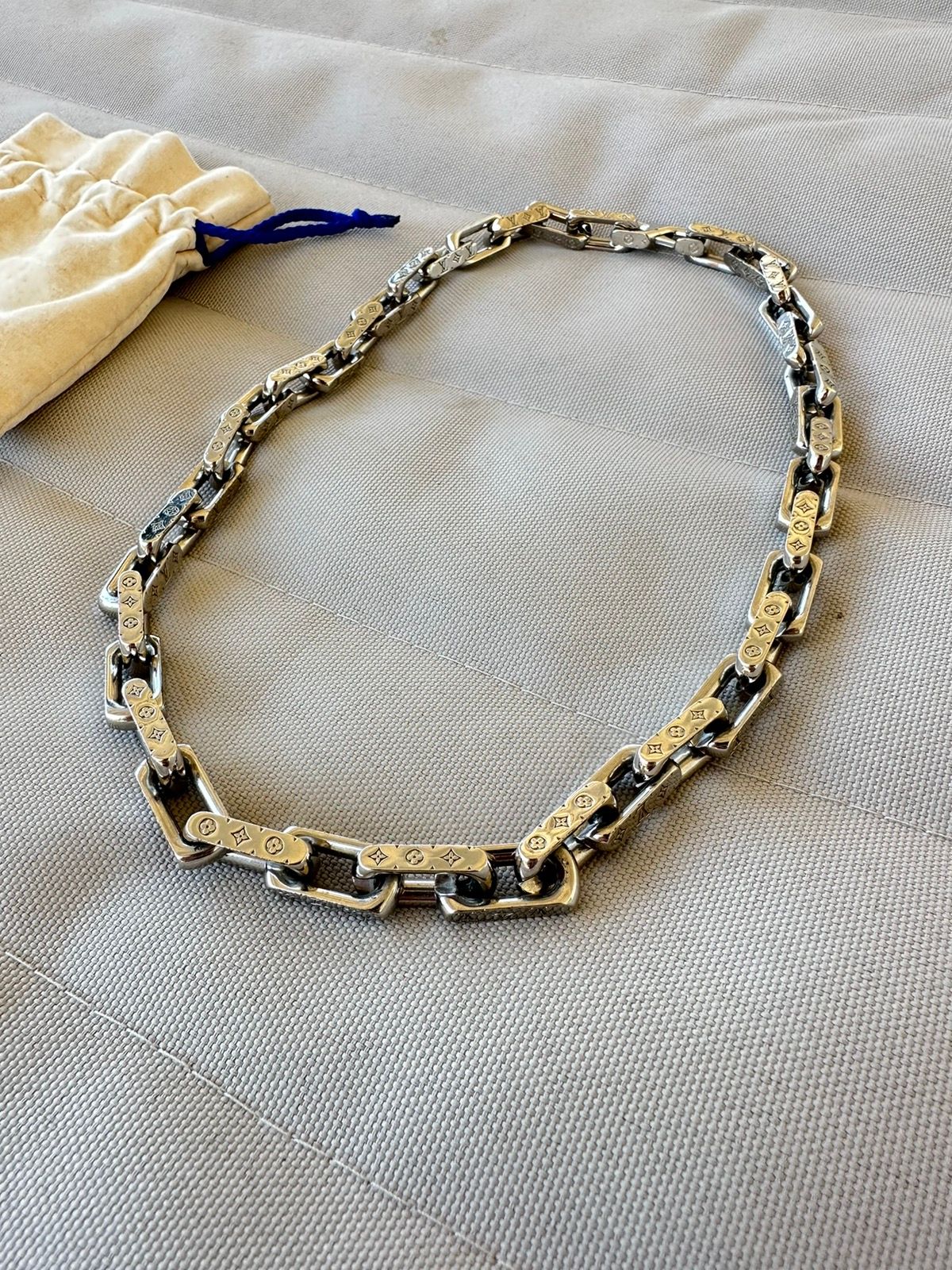 Louis Vuitton Louis Vuitton Monogram Chain Necklace Silver