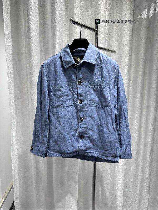 Loro Piana Loro Piana Men's Blue Single-Breasted Lapel Jacket Size US M / EU 48-50 / 2 - 1 Thumbnail