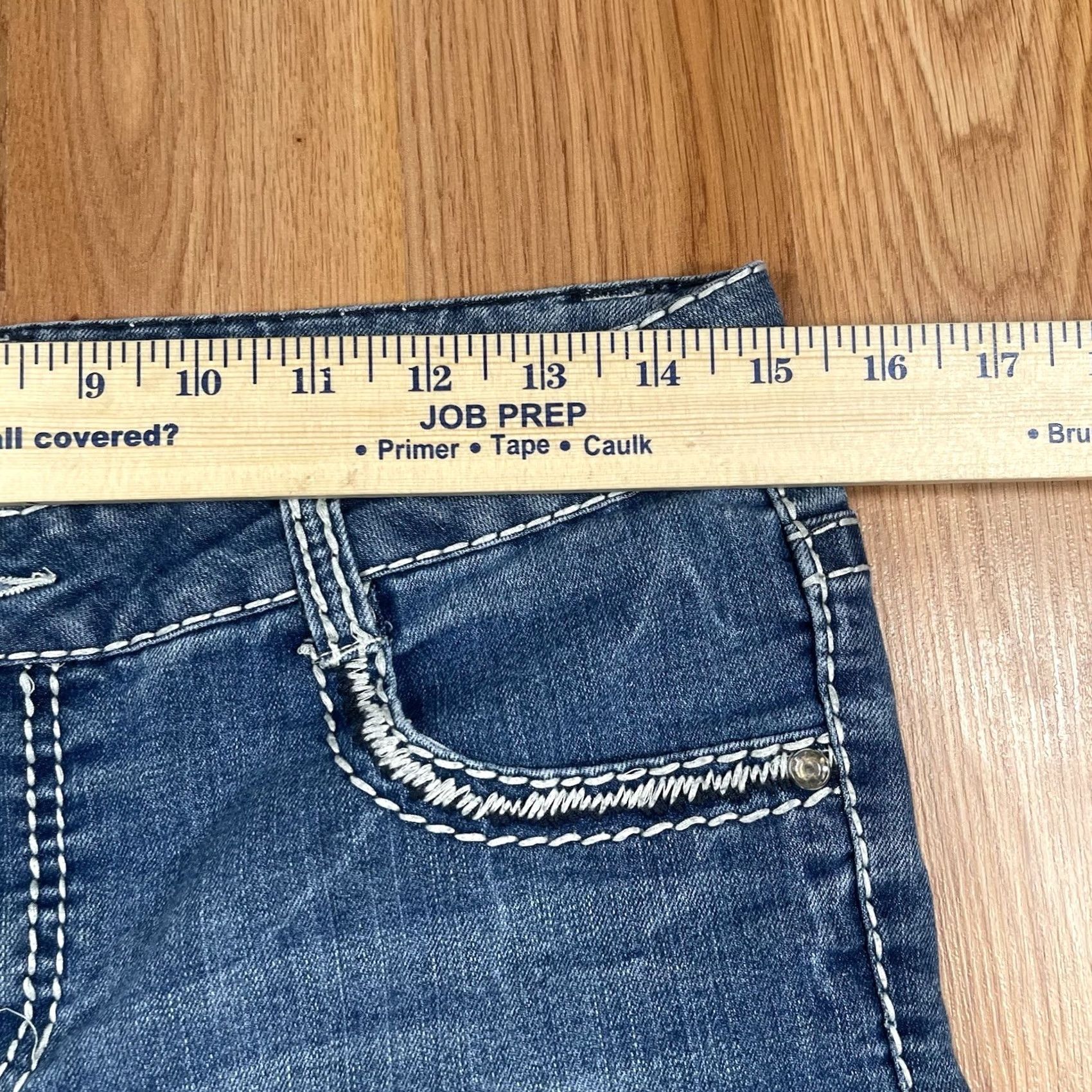 Vintage Alternative Title 2: Xhilaration Jeans Womens 16 Straight Leg Flat Front Stretch Blue Denim Pants - New Condition Size 38" / US 16 / IT 52 - 4 Thumbnail