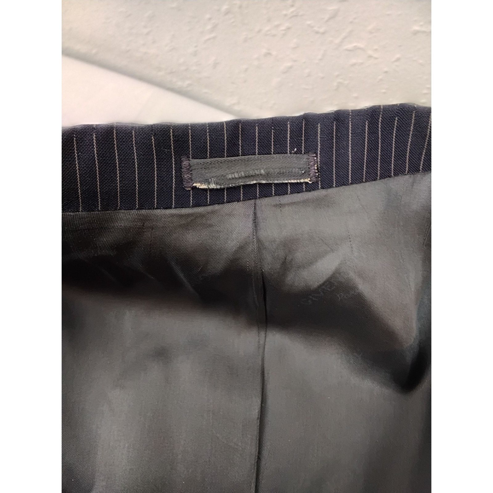 Givenchy Givenchy Blazer Men's 41" Chest Navy Pinstripe VTG 1970s Size 42R - 11 Thumbnail