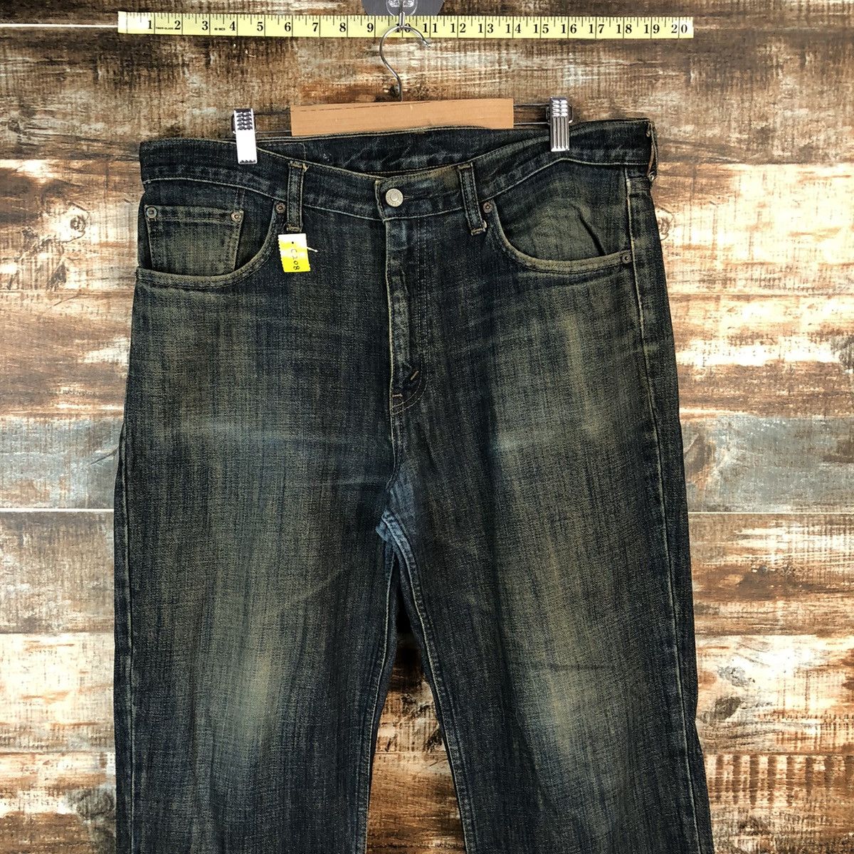 Levi's DLL Levis 533 Blue ripped Denim jeans Pants #C208 Size US 36 / EU 52 - 4 Thumbnail