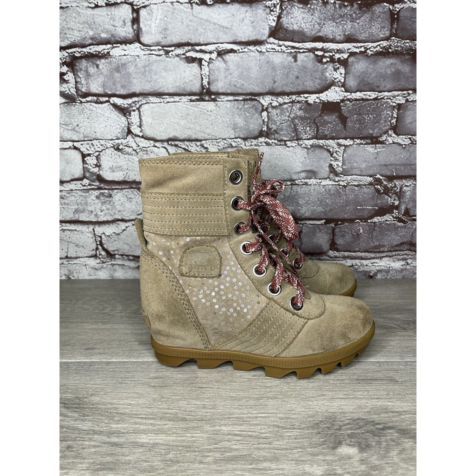 SOREL SOREL Joan of Arctic Wedge II Soft Taupe Suede Winter Lace U Size US 4 / IT 34 - 14 Thumbnail