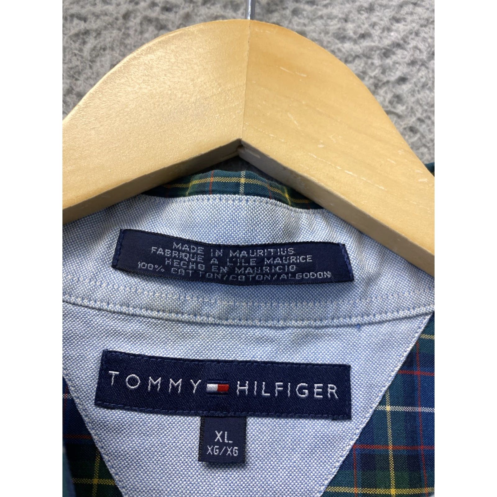 Tommy Hilfiger Tommy Hilfiger Shirt Button-Down XL Long Sleeve Plaid Multicolor Green Blue Men's Button-Up Pocket Logo Casual Workwear Size US XL / EU 56 / 4 - 7 Thumbnail