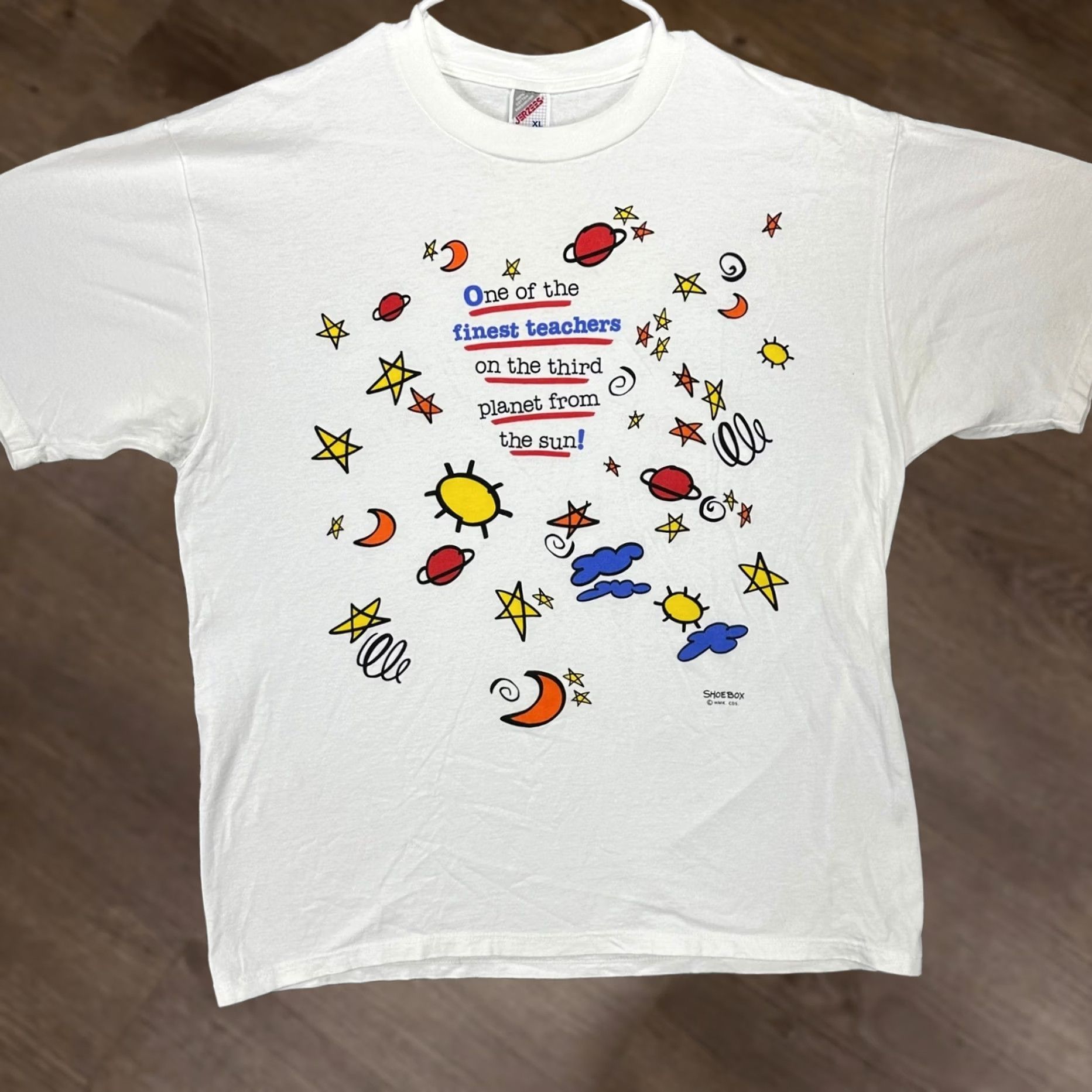 Jerzees VINTAGE JERZEES Mens T-Shirt XL White Y2K Preshrunk Tee Short Sleeve Made In USA Size US XL / EU 56 / 4 - 1 Thumbnail