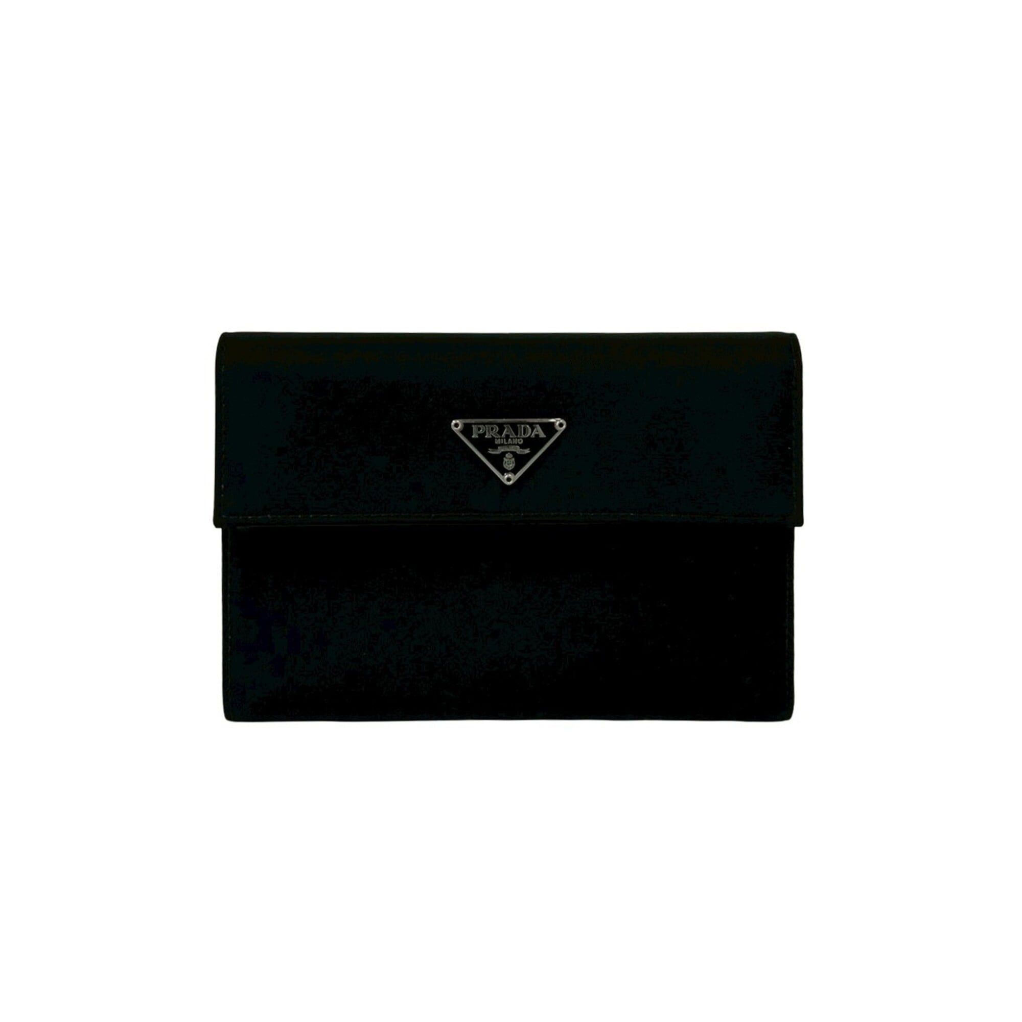 Prada PRADA Triangle Logo Hardware Tessuto Nylon Leather Tri-fold Wallet Black 22197 Size ONE SIZE - 1 Thumbnail