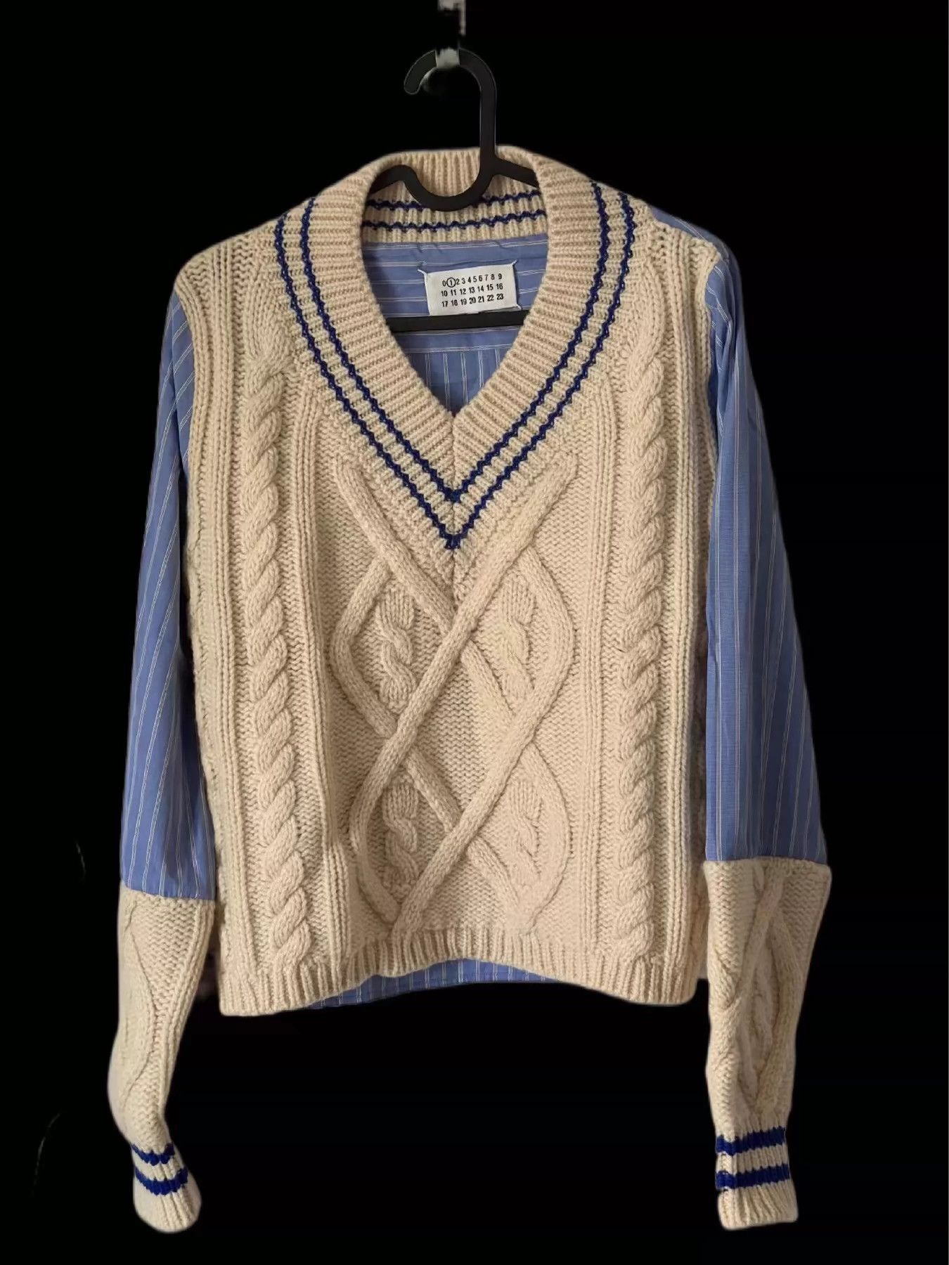 トップス Maison Margiera Maison Margiela Knitted Patchwork Striped Shirt Lining -DMC