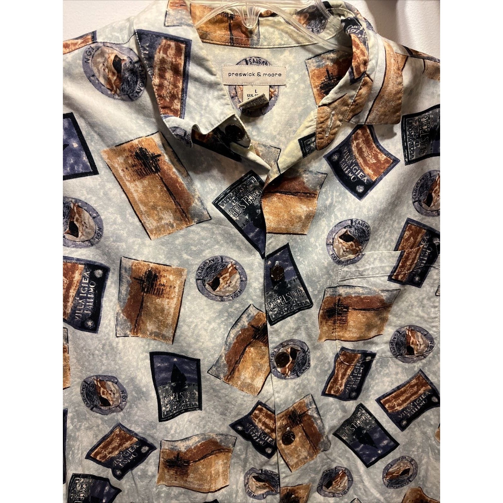 Other Preswick & Moore Vintage Men’s L Button Cotton Blend Shirt Size US L / EU 52-54 / 3 - 16 Thumbnail