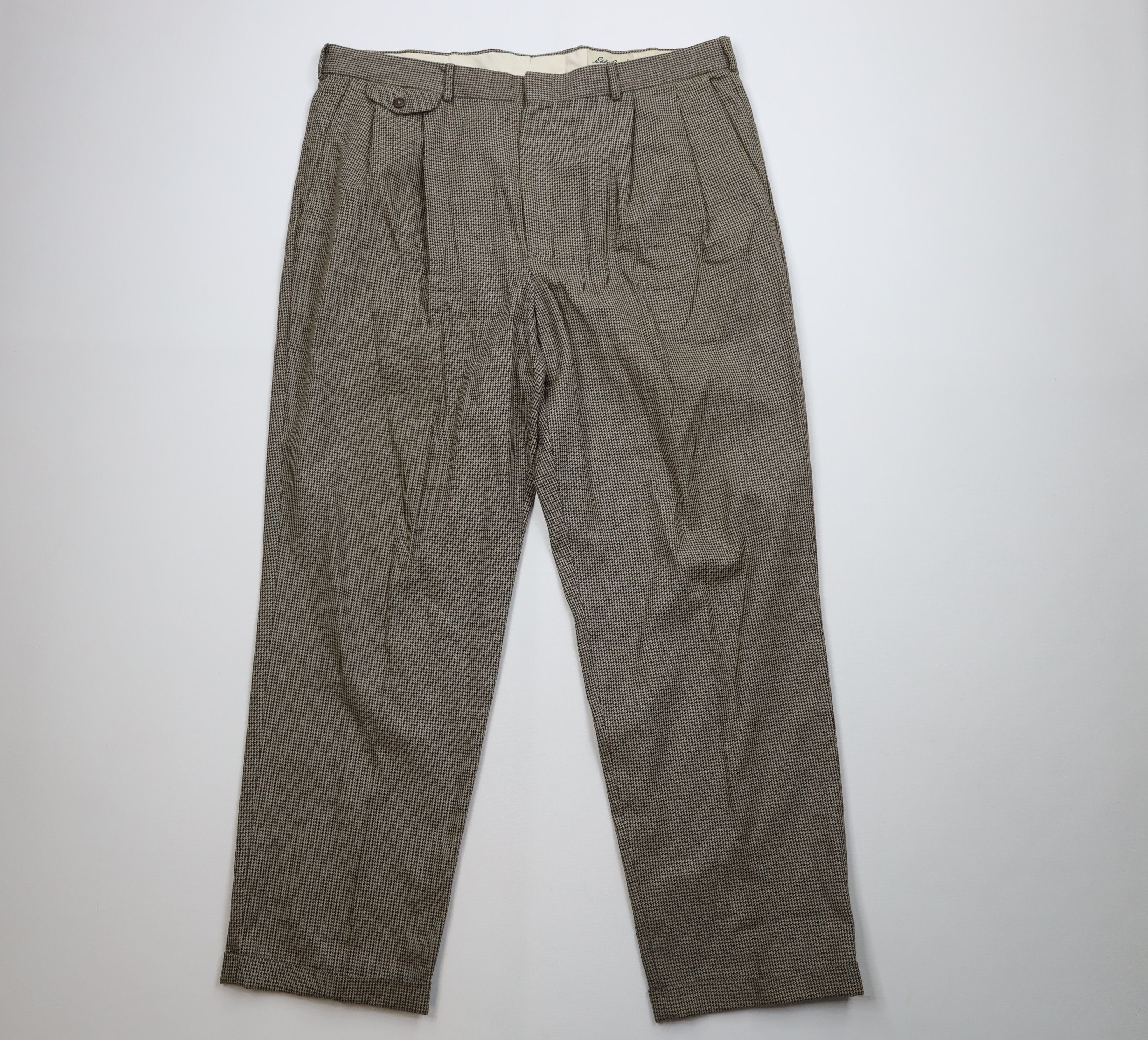 Eddie Bauer Vintage 90s Eddie Bauer Houndstooth Wide Leg Chino Pants Size US 40 / EU 56 - 1 Thumbnail