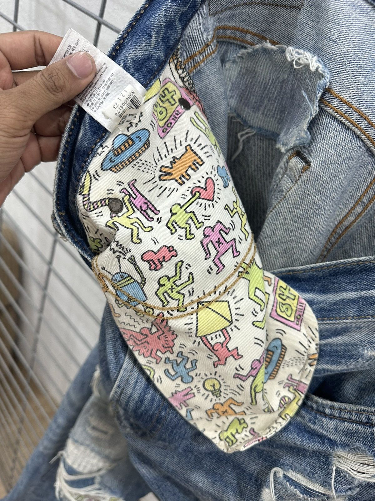 Keith Haring Rare Beautiful Keith Haring X American Eagle Patchwork Jeans Size US 32 / EU 48 - 18 Thumbnail