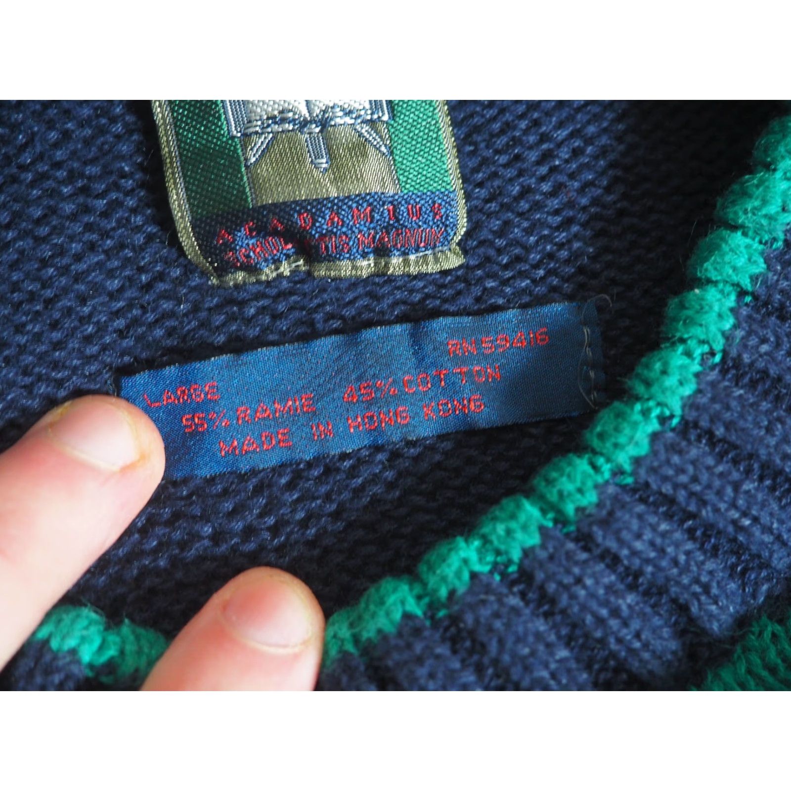 Vintage VINTAGE Generra Pullover Sweater Shirt Mens L 80s 90s Cotton Teal Blue Argyle Secretary/Geek Size US L / EU 52-54 / 3 - 4 Thumbnail