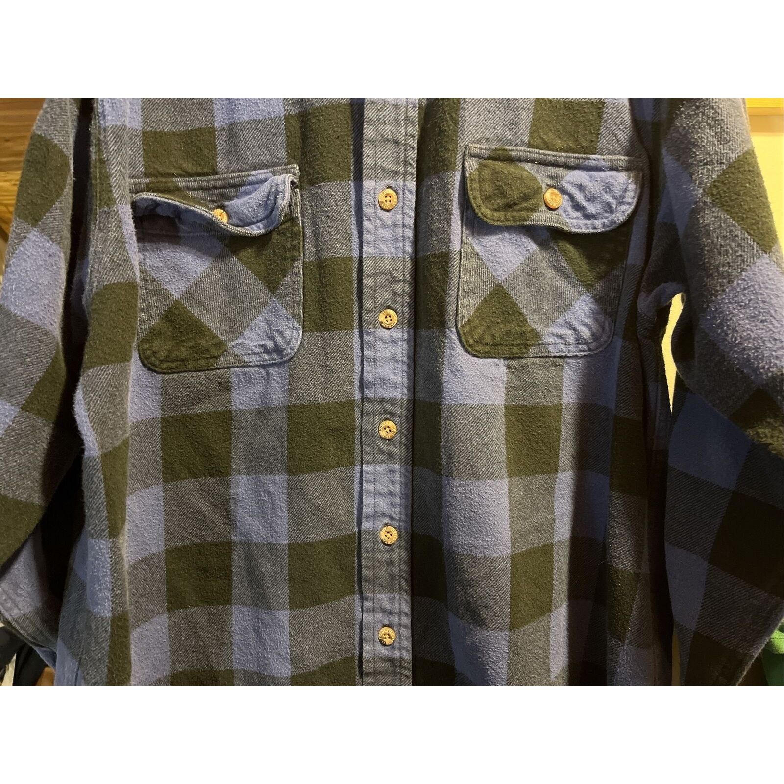 Field & Stream Field & Stream Men XL Blue Plaid Button Cotton Flannel Shirt Size US XL / EU 56 / 4 - 6 Thumbnail