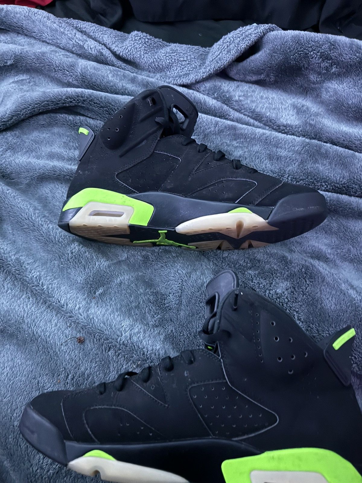 image of Jordan Brand 6 Electric Green Shoes in Black, Men's (Size 13)