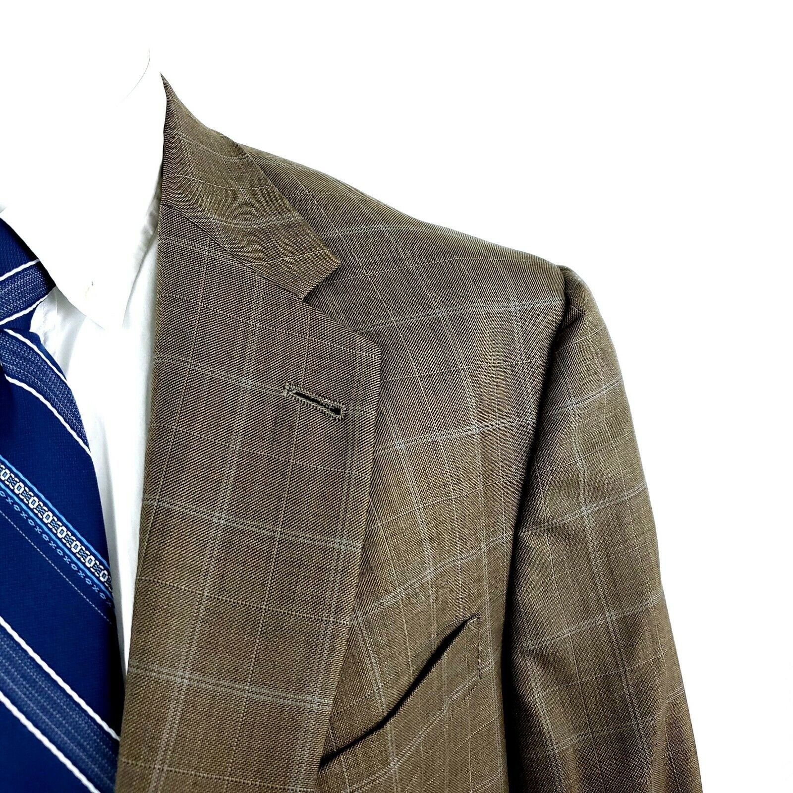 Hart Schaffner Marx Hart Schaffner Marx Gold Trumpeter 2 Button Sport Coat 44R B Size 44R - 2 Thumbnail