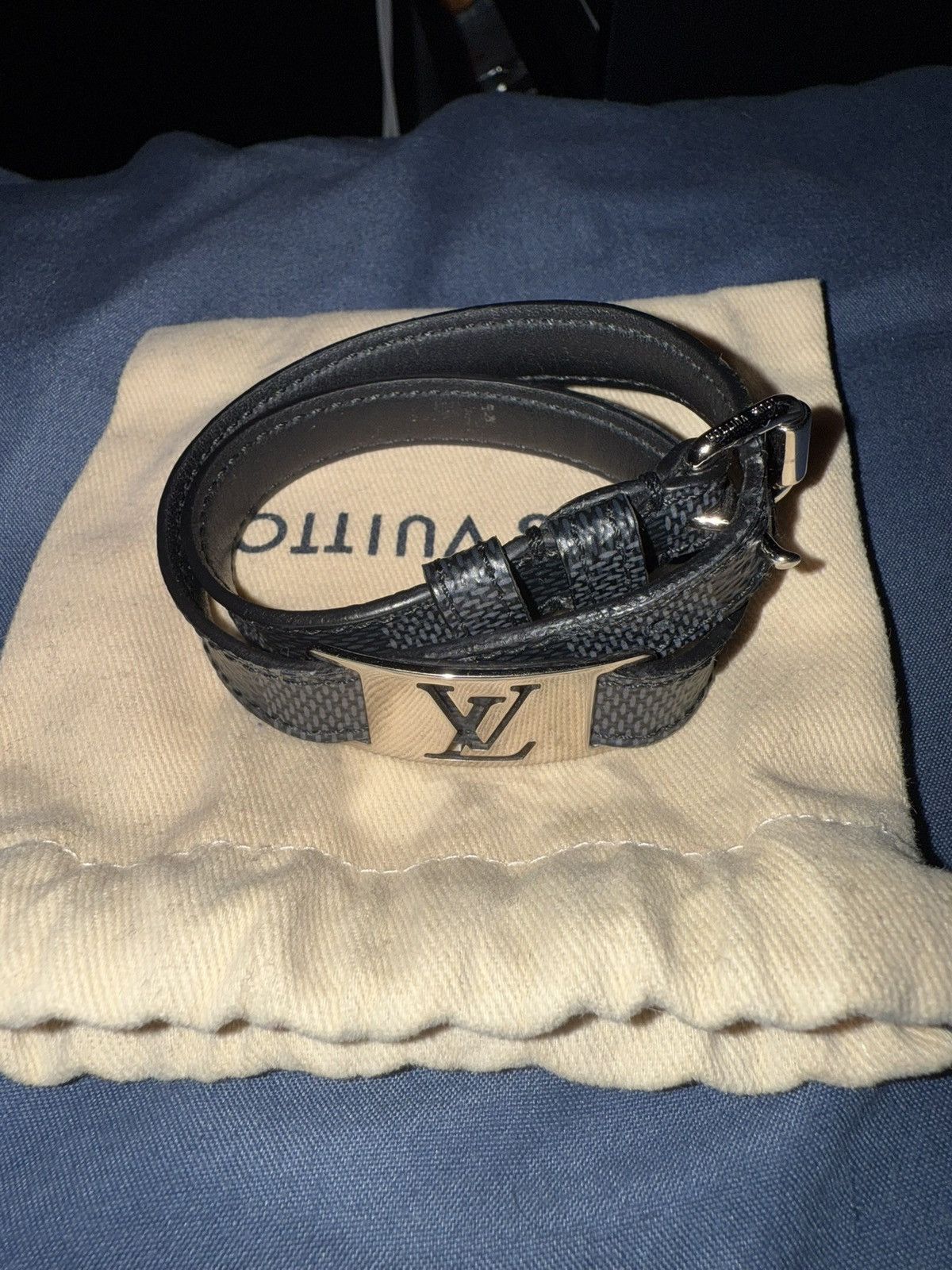 Louis Vuitton Louis Vuitton Sign In Double Bracelet Damier Graphite Size ONE SIZE - 1 Thumbnail