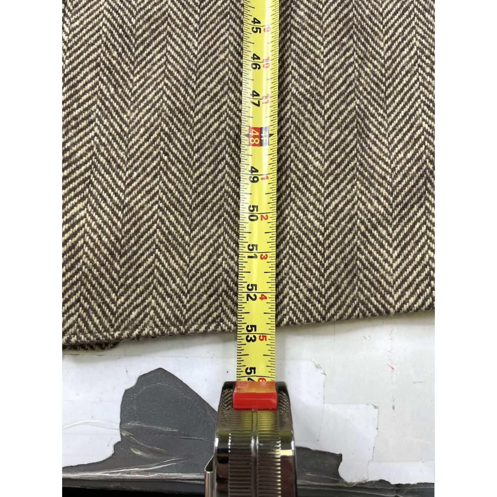 Joseph Abboud JOSEPH ABBOUD Herringbone Tweed Wool Trench Overcoat Full Length Jacket Mens 42L Size US XS / EU 42 / 0 - 7 Thumbnail