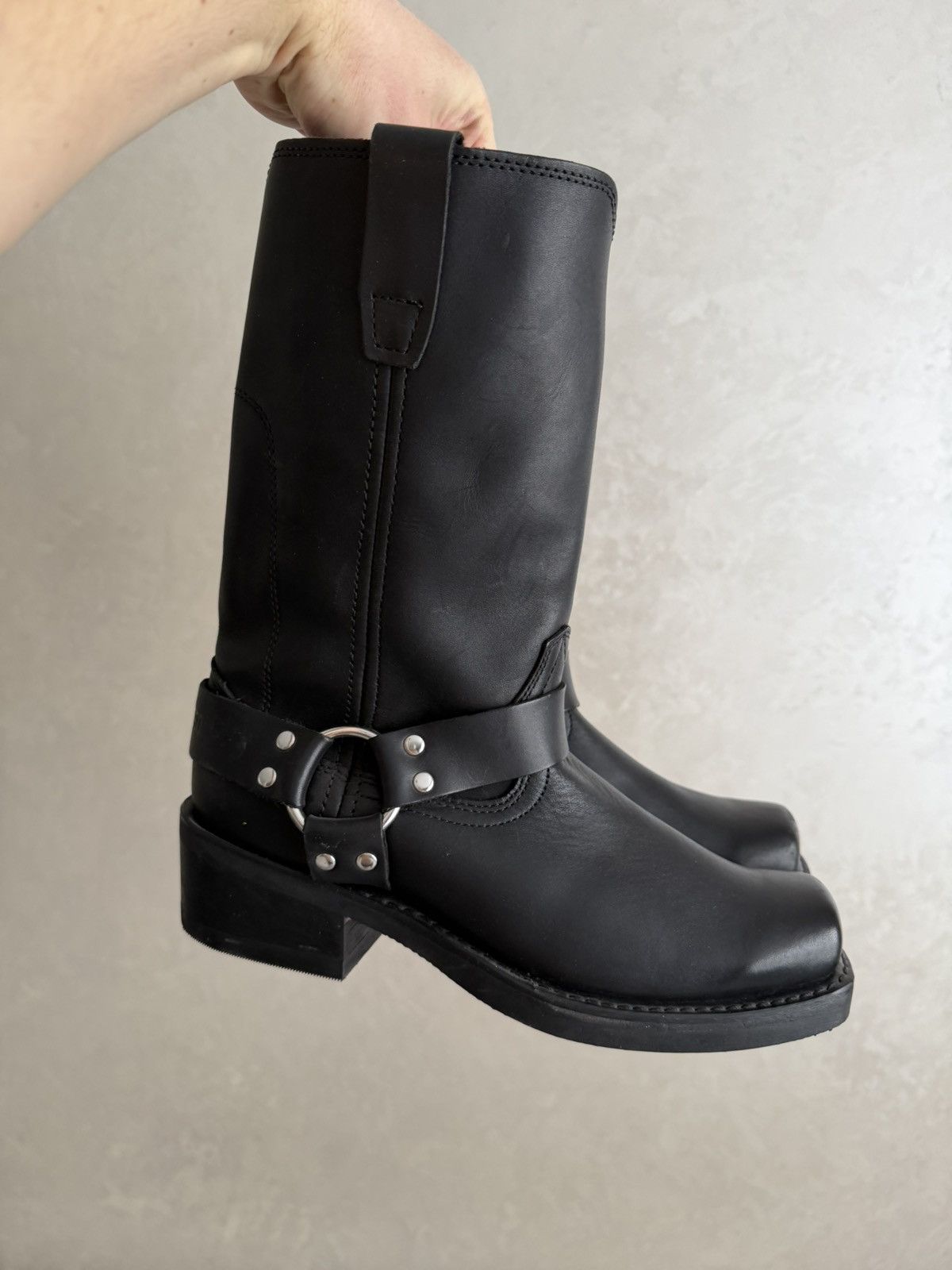 If Six Was Nine Vintage Italian AS 98 Rick Owens Style Leather Biker Boots Size US 8 / EU 41 - 11 Thumbnail