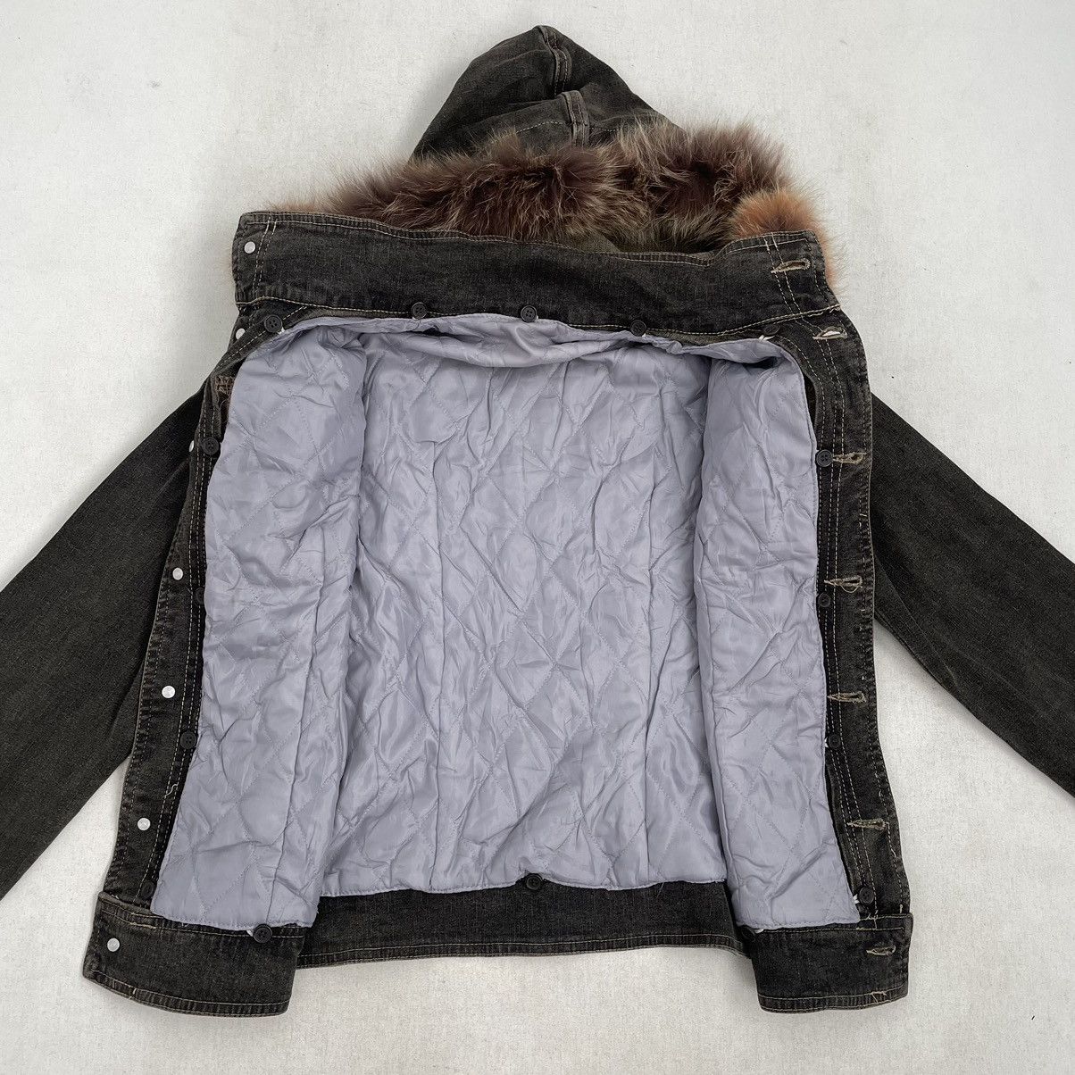 If Six Was Nine × Japanese Brand × Le Grande Bleu (L.G.B.) Fur Denim Jacket Nice Design Size US S / EU 44-46 / 1 - 6 Thumbnail