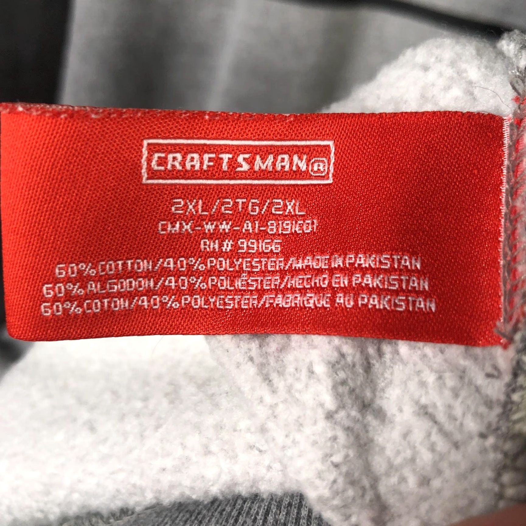 Logo 7 Craftsman Hoodie Mens 2XL Gray Logo Pullover Fleece Workwear Pockets Graphic Print Size US XXL / EU 58 / 5 - 3 Thumbnail