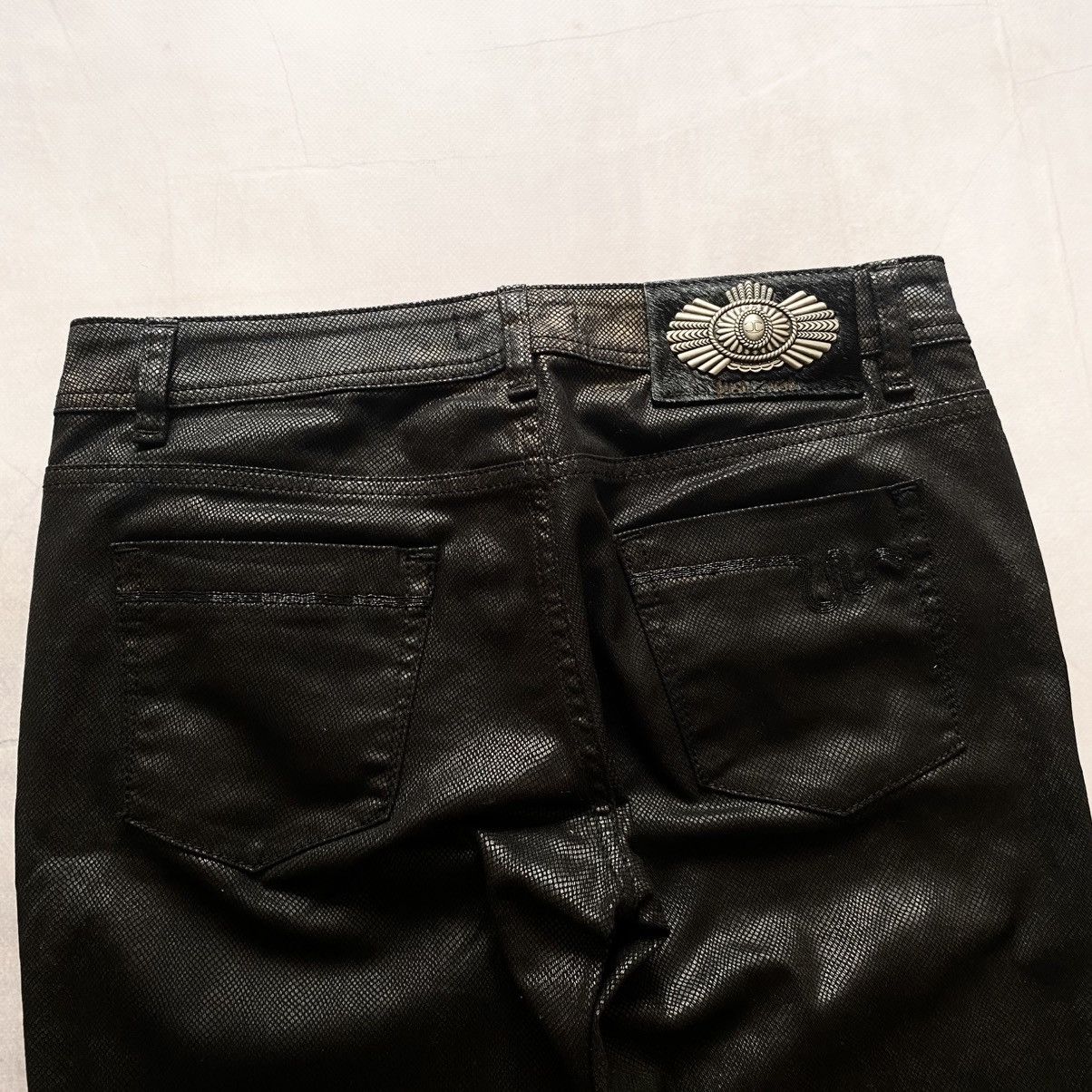 Roberto Cavalli Archive Just Cavalli Rare Snake Skin Black/Gold Print Pants Size 27" / US 4 / IT 40 - 6 Thumbnail