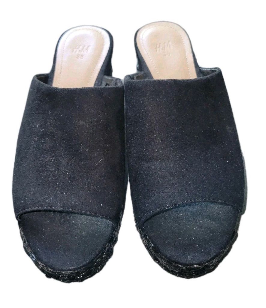 H&M H&M Faux Suede Mules Block Size 36EU 6US Women's Size US 6 / IT 36 - 1 Thumbnail