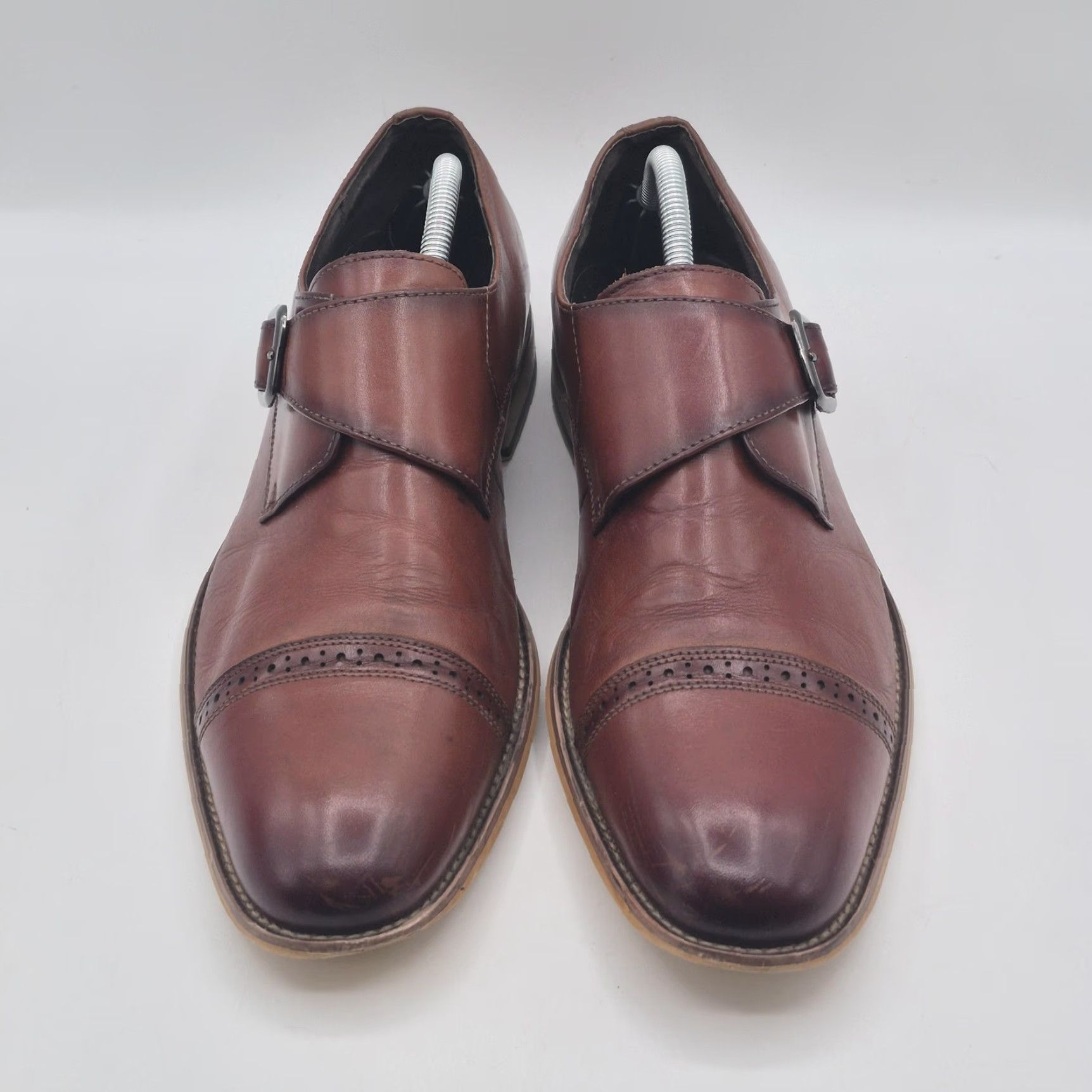 Stacy‎ Adams Mens Brown Leather Cap Toe Oxford Brogue Dress Shoes Size 10.5M Stacy Adams Redzone Brown Leather Cap Toe | Mercari main image 3